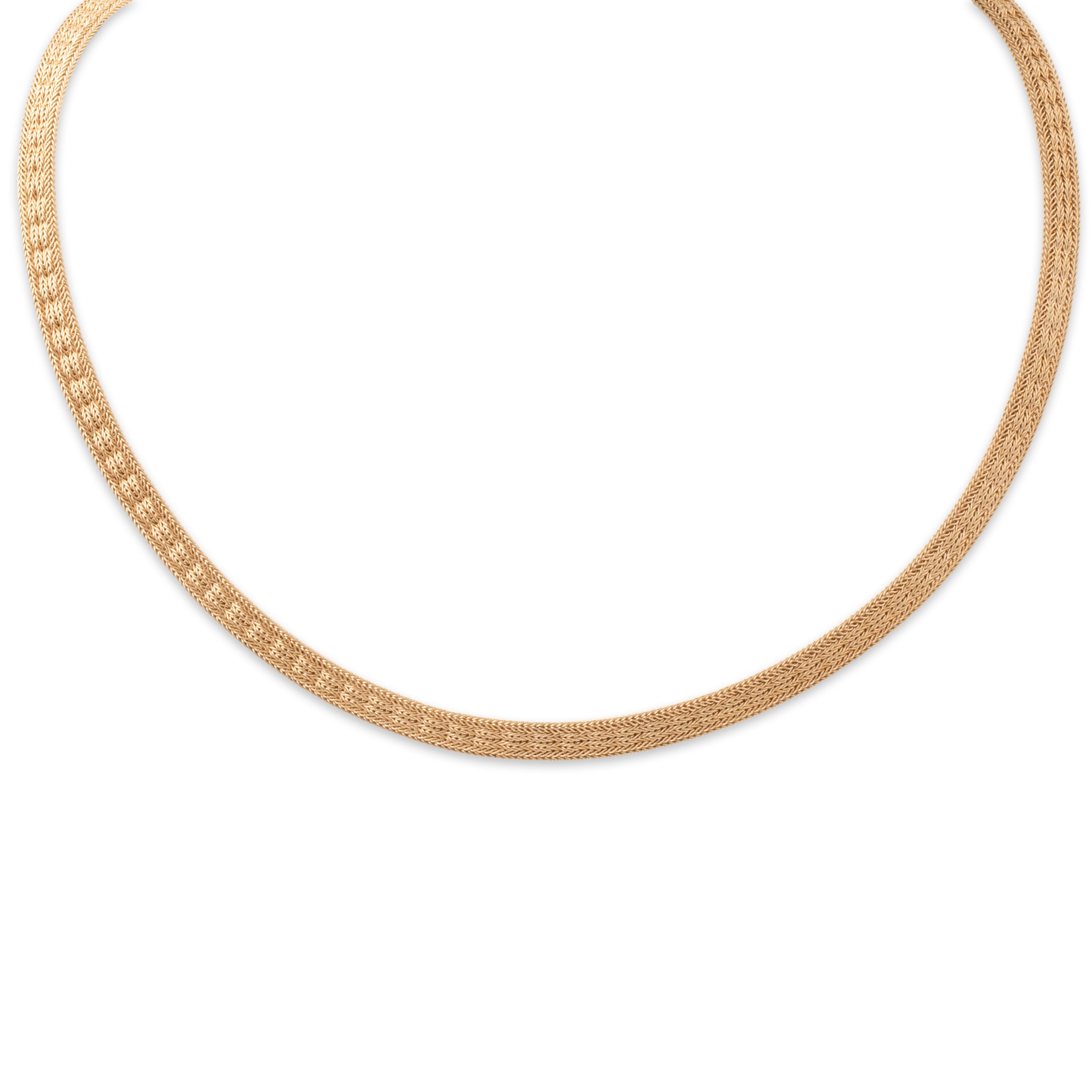 Vintage 14k Yellow Gold Unique Patterned Chain Statement Necklace 15、mySite、hinf8tx79