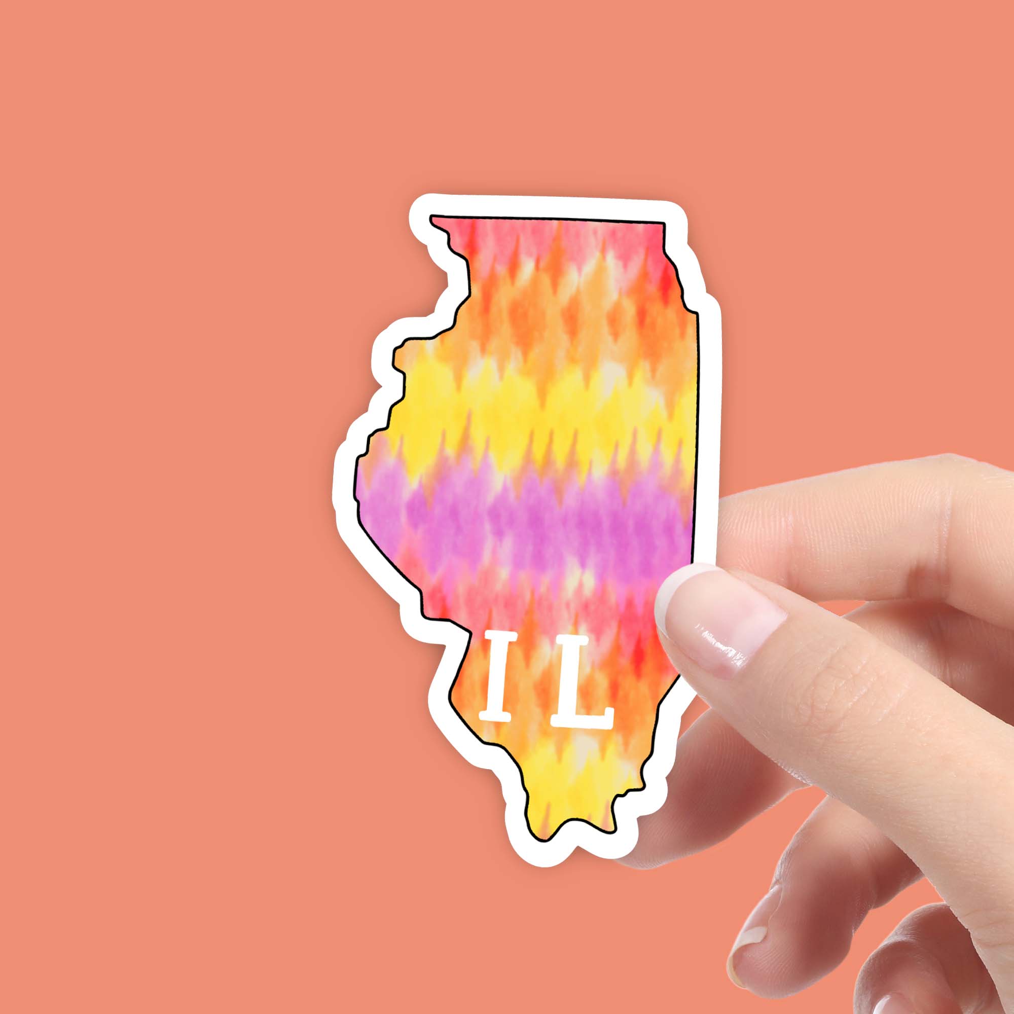  Illinois Tie Dye Stripes Sticker、mySite、elrpsem3k
