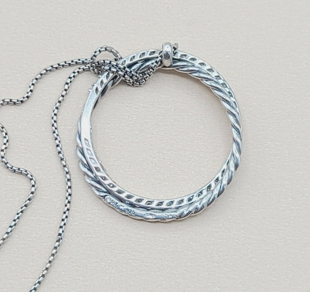 David Yurman Crossover Necklace Pave Diamond Circle、mySite、hinf8tx79