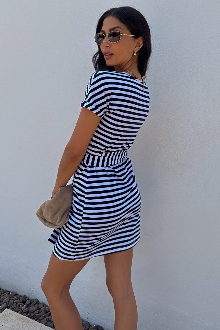 Stripe Jersey Wrap Dress、mySite、solidvoid