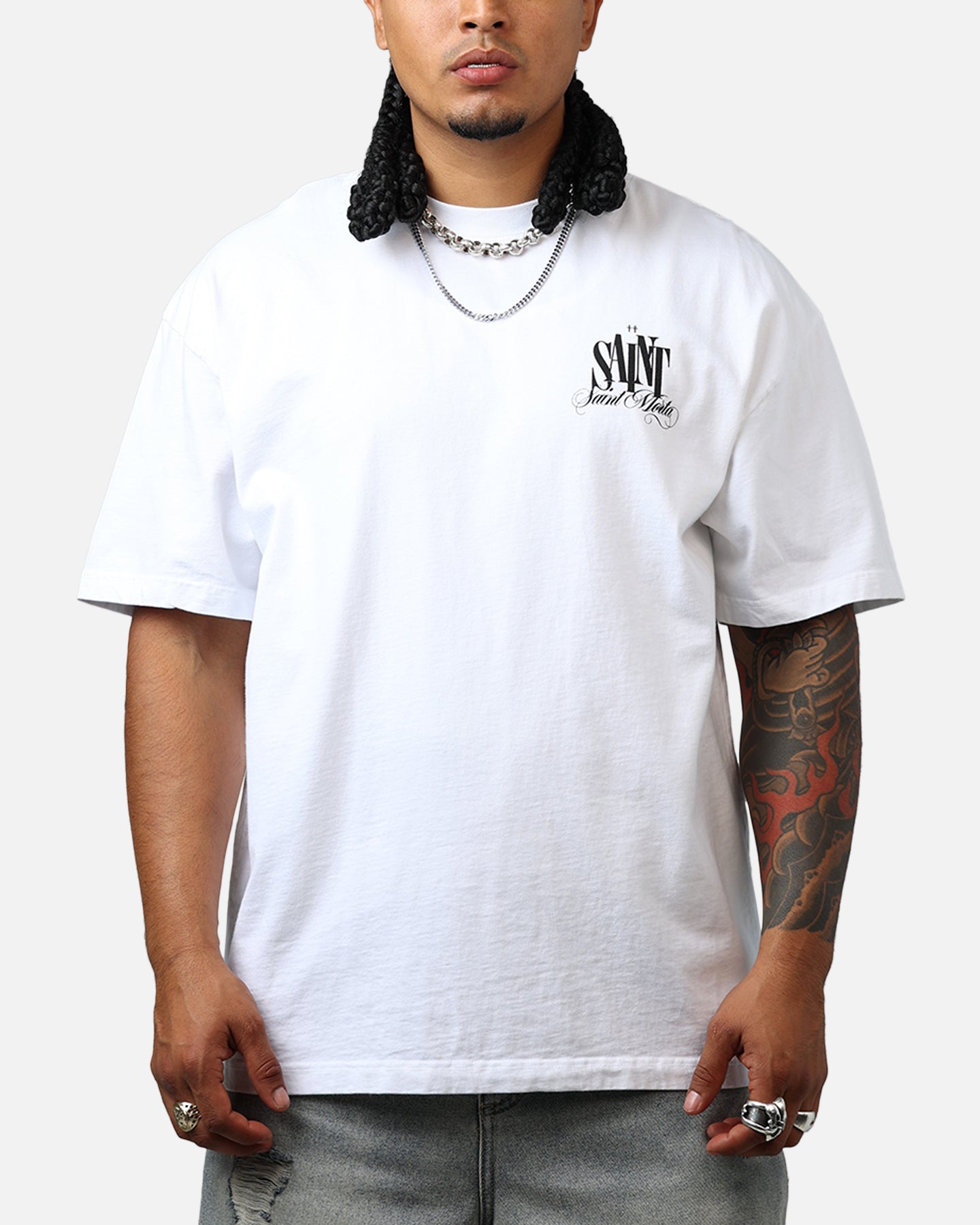 Saint Morta Dover Drop Shoulder T-Shirt White、mySite、zt4zffjzw