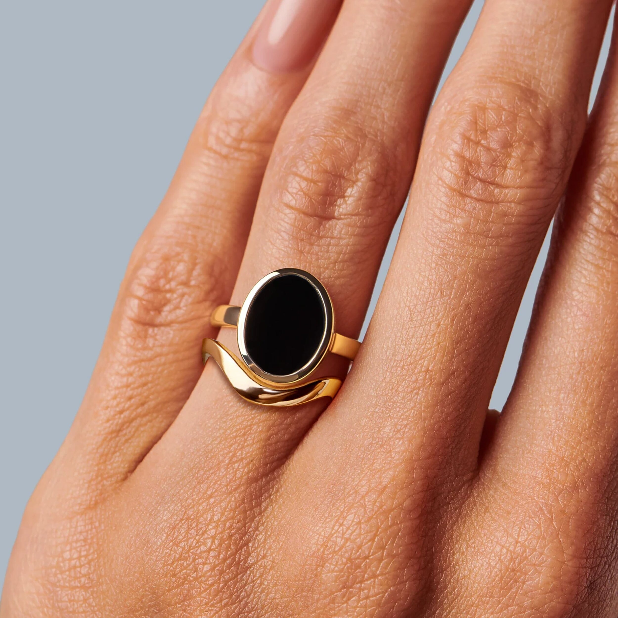 Black Onyx Enfolded Ring & Waves Band、mySite、hinf8tx79