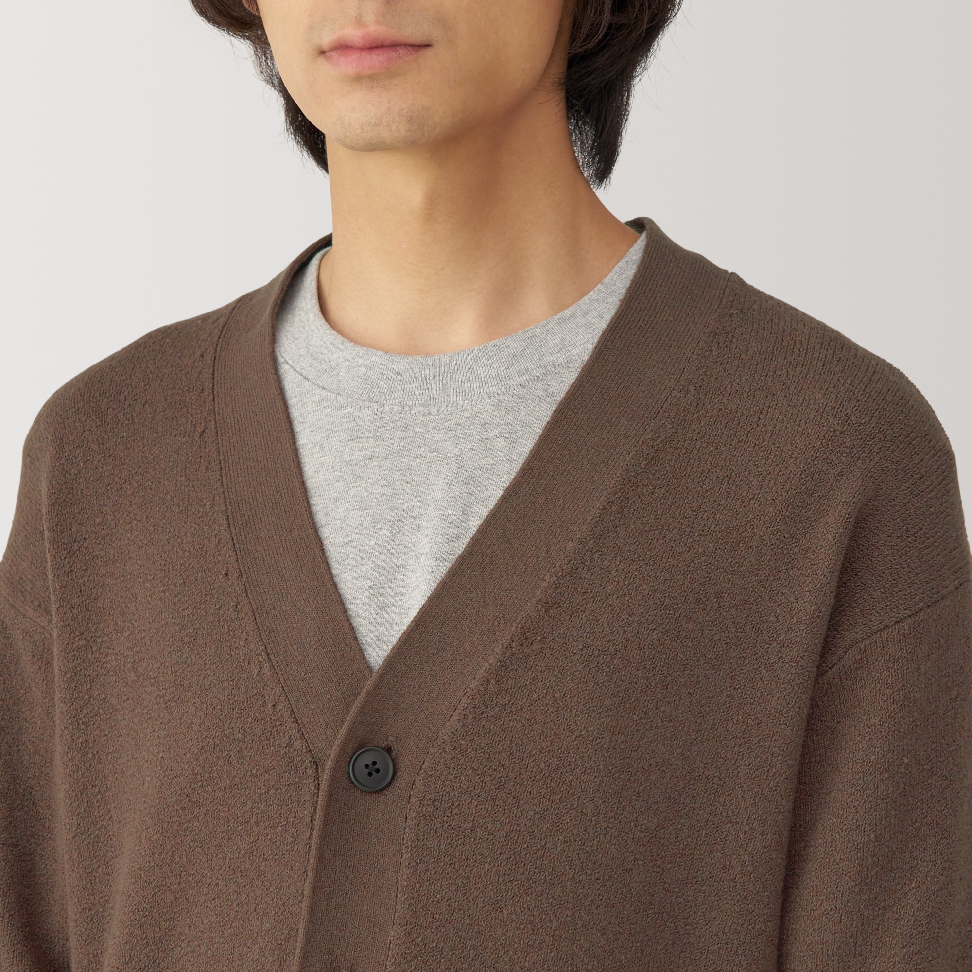  Men's Soy Fiber Mid-Gauge V-Neck Cardigan、mySite、sugarbowlscore