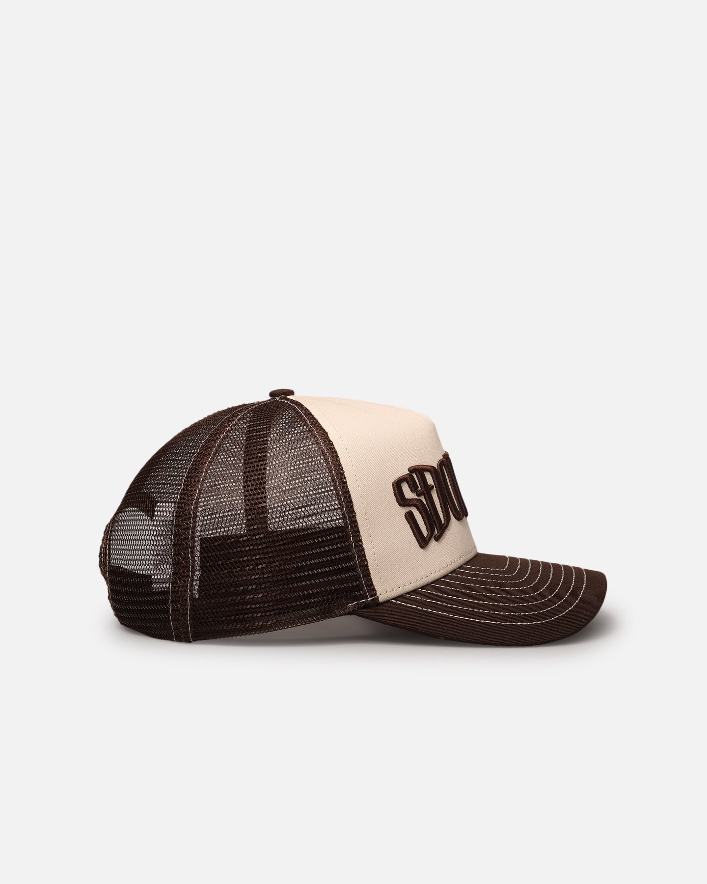 S Double Mid-Block Curved Peak Trucker Strapback Natural、mySite、zt4zffjzw