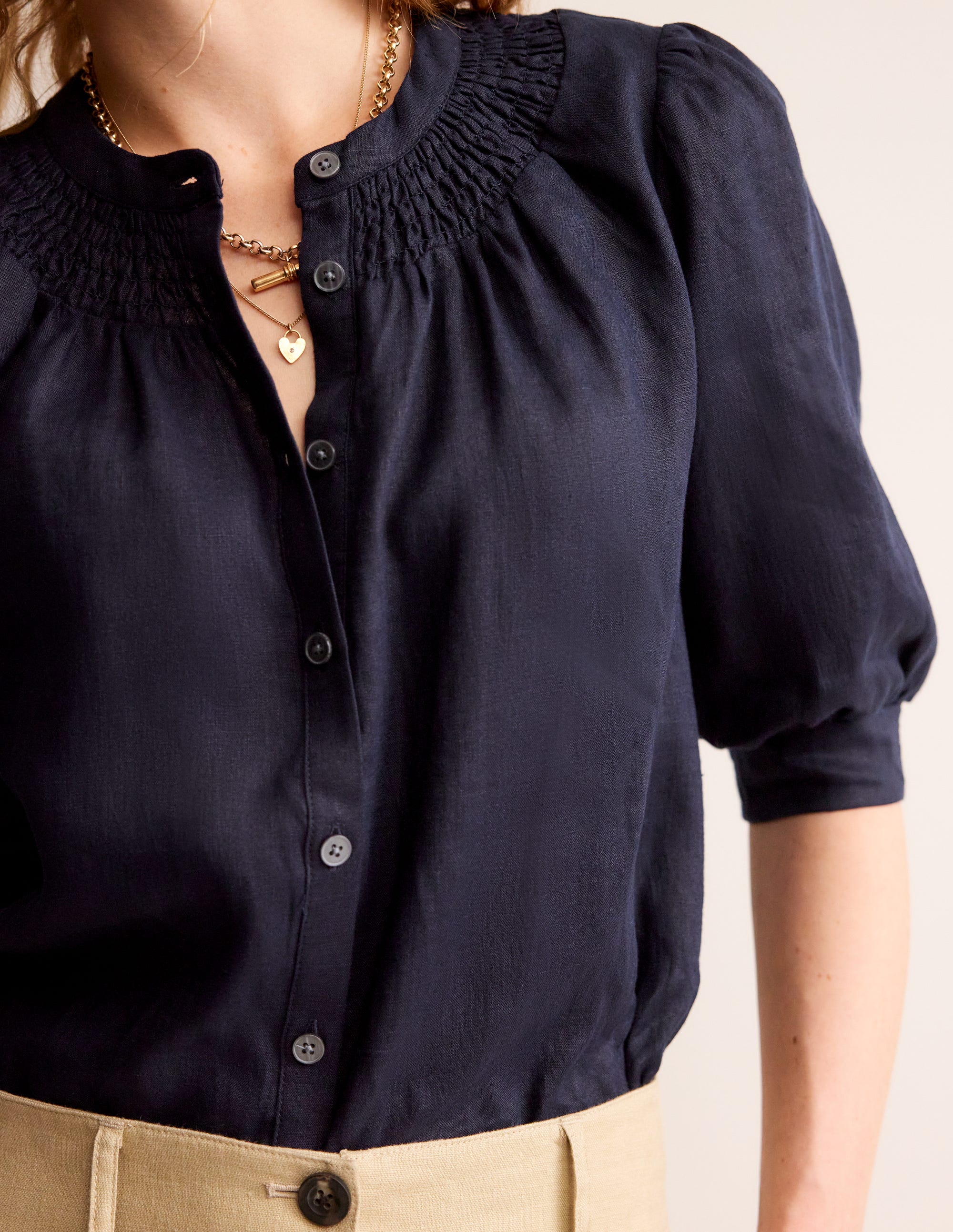  Ada Linen Top-Navy、mySite、ashleygrahame