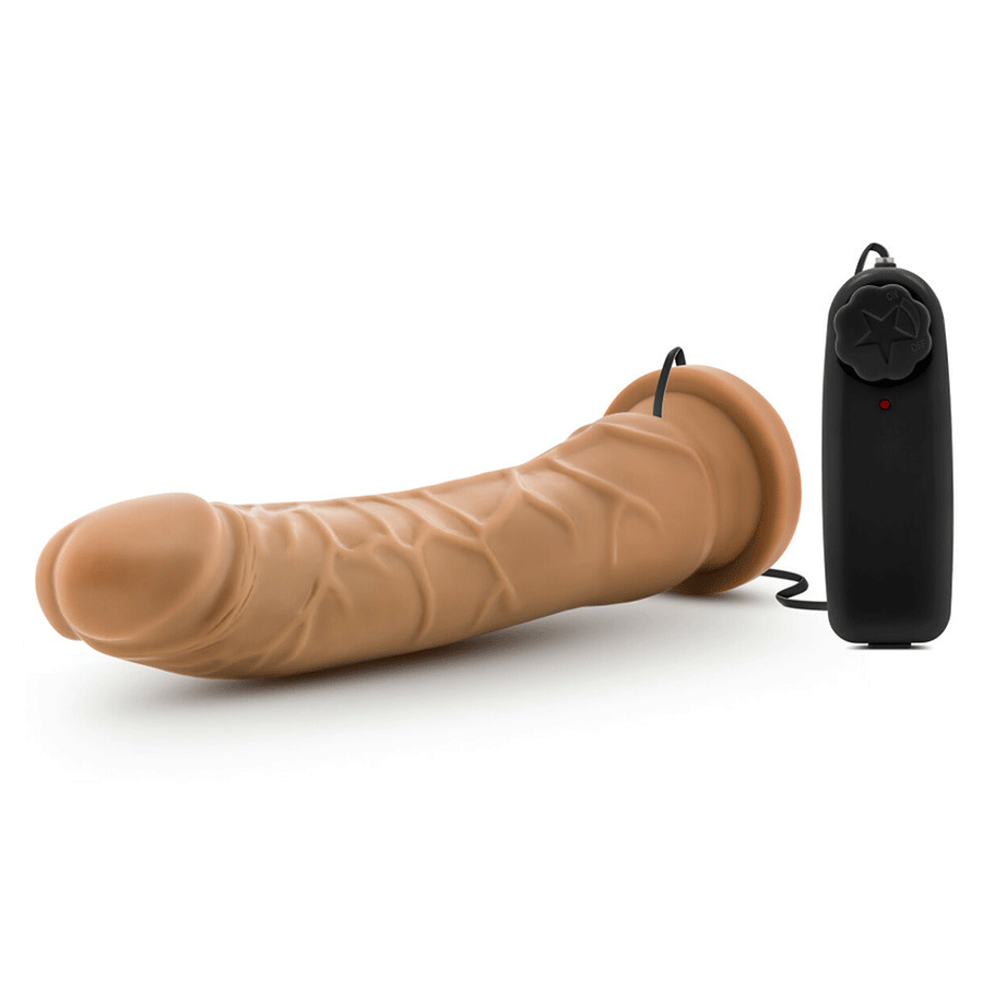 Dr. Skin Thin 8.5 Inch Suction Cup Vibrating Mocha Anal Dildo by Blush Novelties、mySite、bottomscart