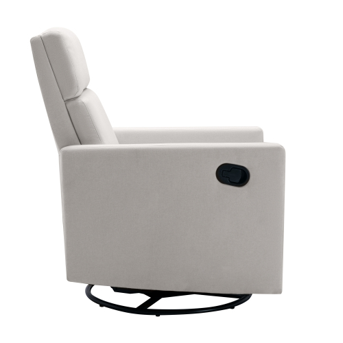 Modern Upholstered Rocker Nursery Chair Plush Seating Glider Swivel Recliner Chair, Gray、、casual
