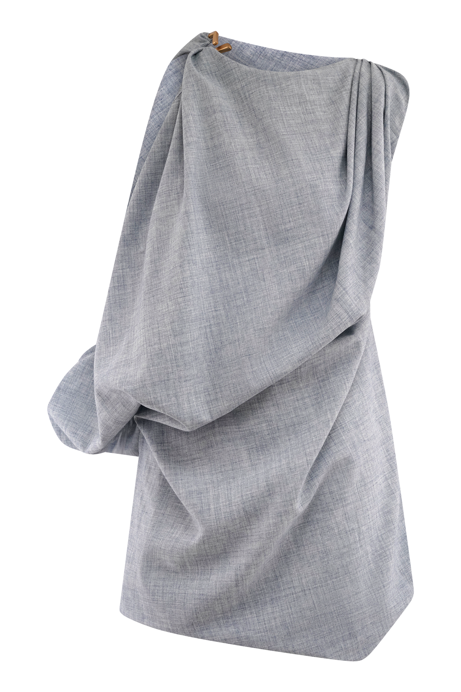 Gabriella Draped Mini Dress - Charcoal Blue Marle、mySite、solidvoid