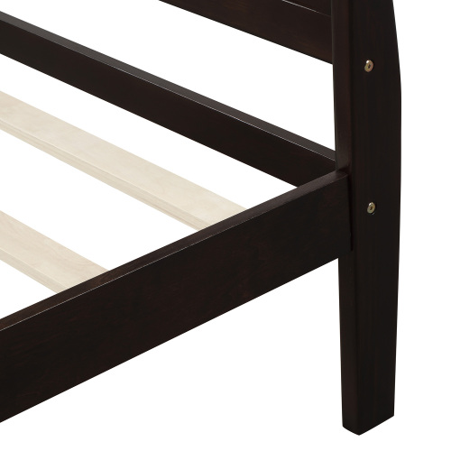 Wood Platform Bed Twin Bed Frame Mattress Foundation Sleigh Bed with Headboard/Footboard/Wood Slat Support、、casual