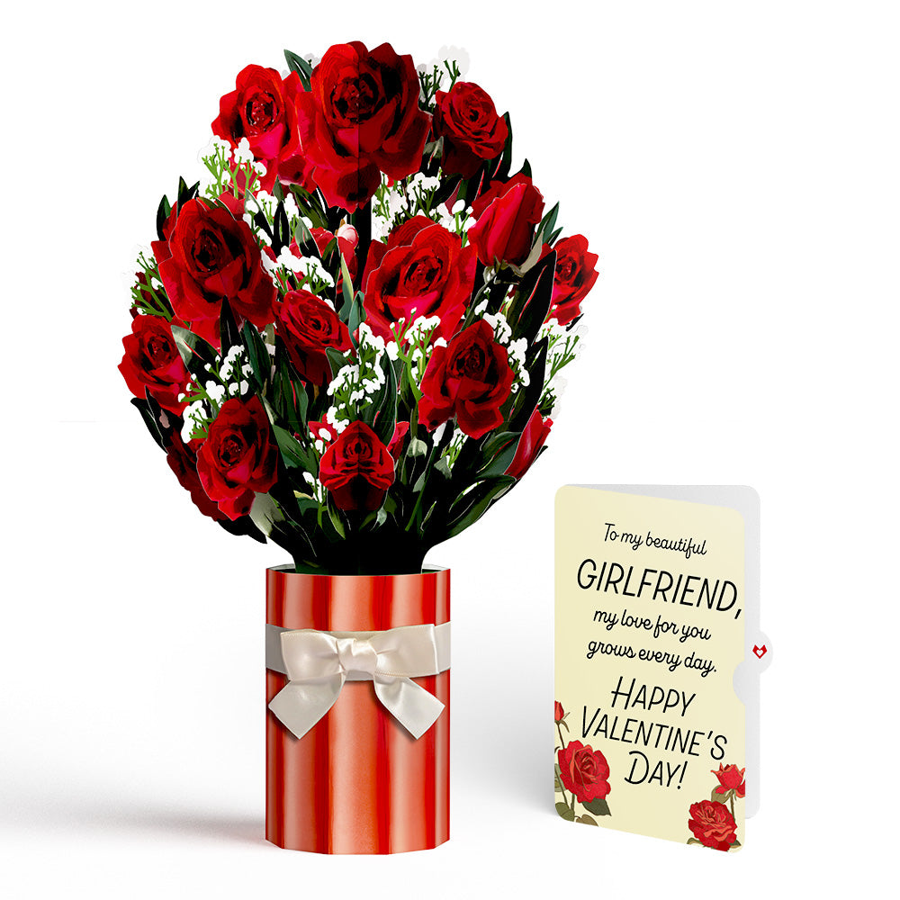 Romantic Red Roses Valentine Bouquet and Sentiment Set for Girlfriend、mySite、solidvoid