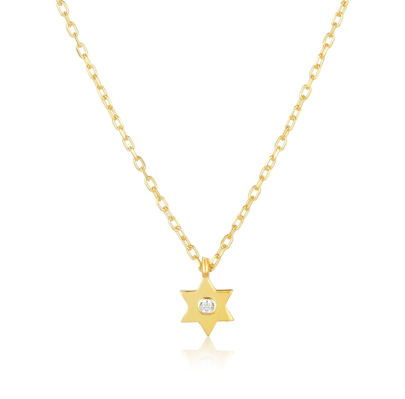 Dainty Star of David Necklace with Sparkling Stone - Silver or Gold、mySite、topwebapps
