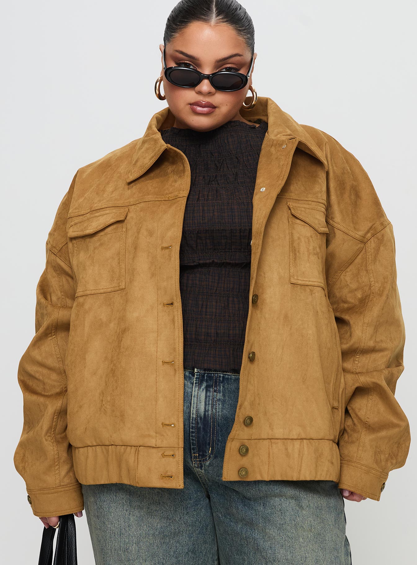 Ristretto Faux Suede Bomber Brown、mySite、solidvoid