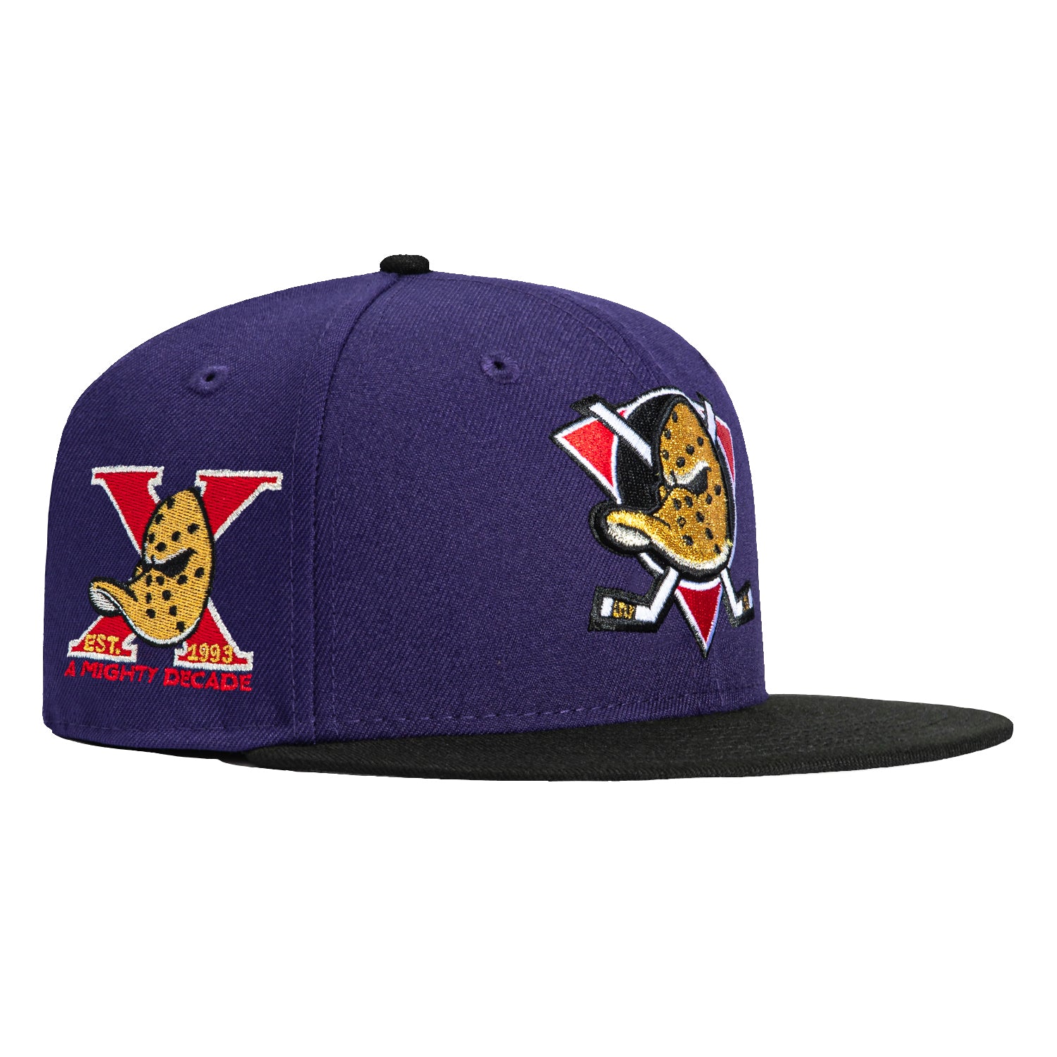 New Era 59Fifty Anaheim Ducks Inaugural Patch Hat - Purple, Black, Red、mySite、vikingsvslions