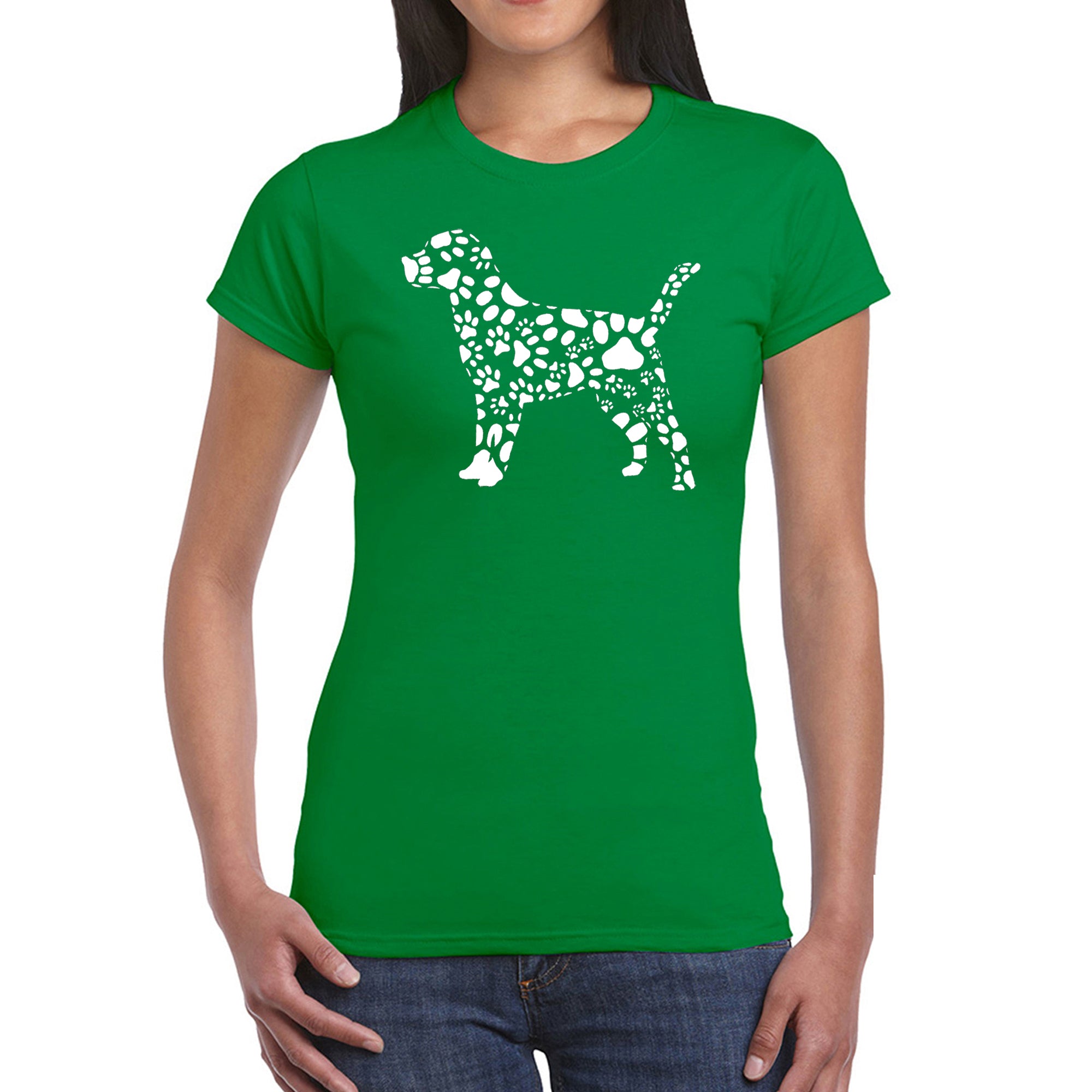 Dog Paw Prints - Women's Word Art T-Shirt、mySite、camillekostekn
