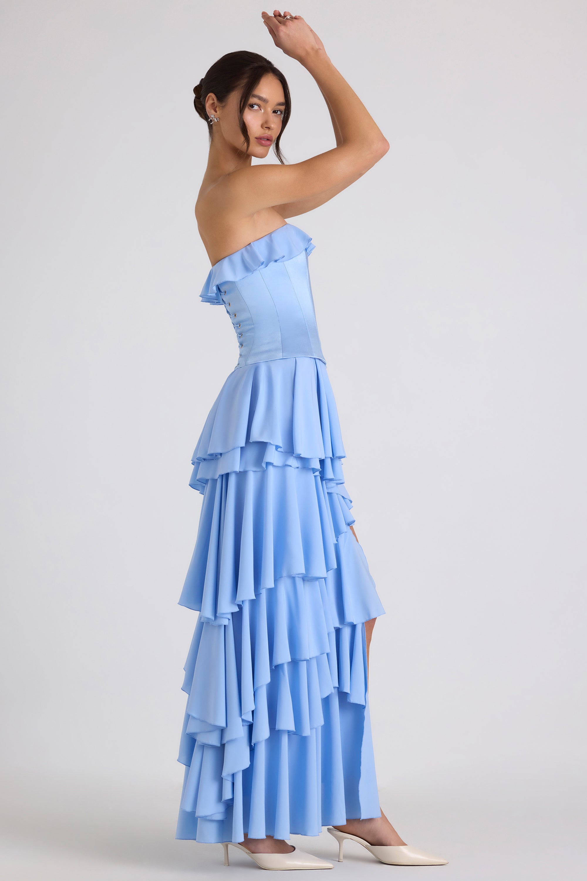 Tiered Corset Gown in Sky Blue、mySite、solidvoid