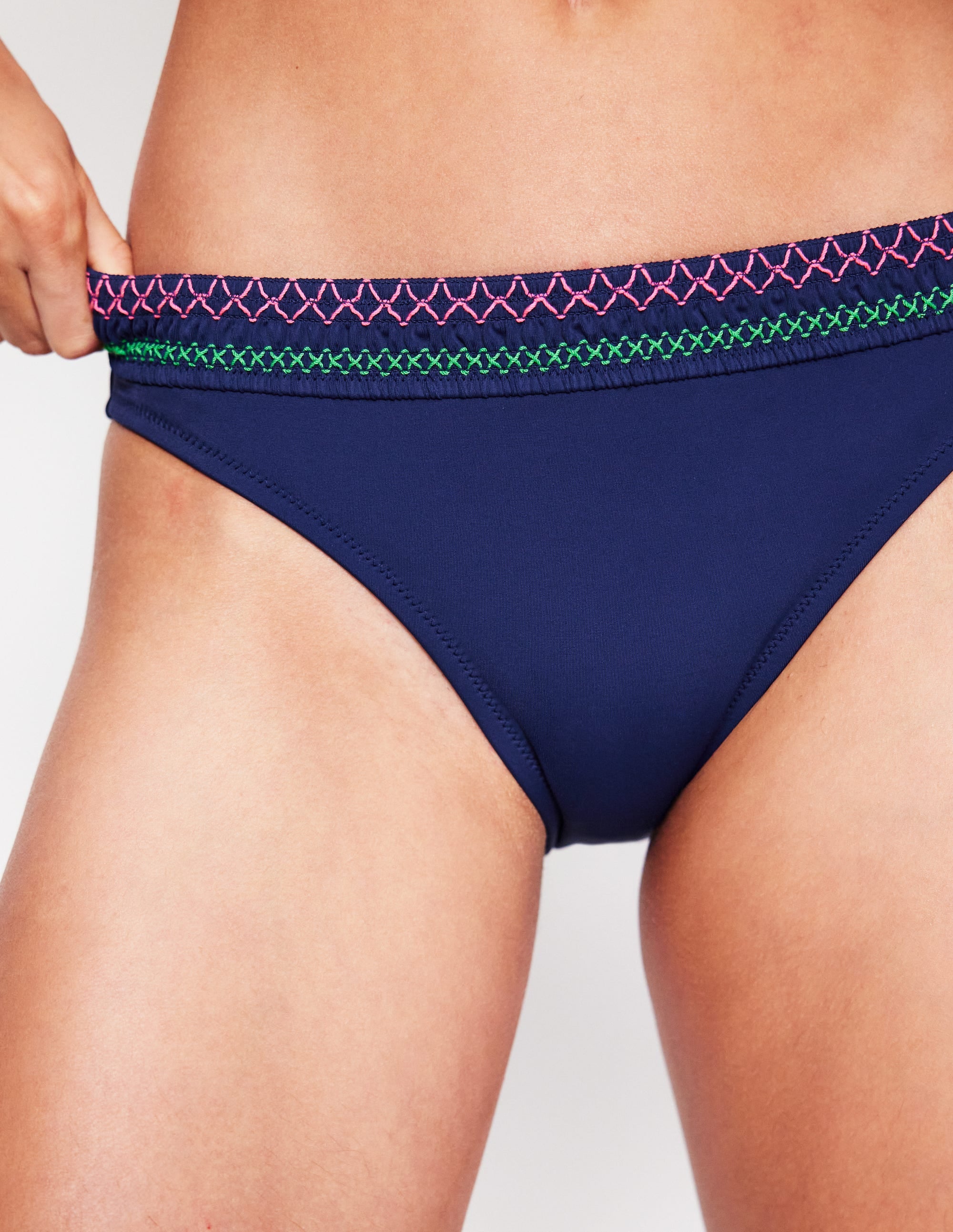  Skyros Smocked Bikini Bottoms-Navy、mySite、ashleygrahame