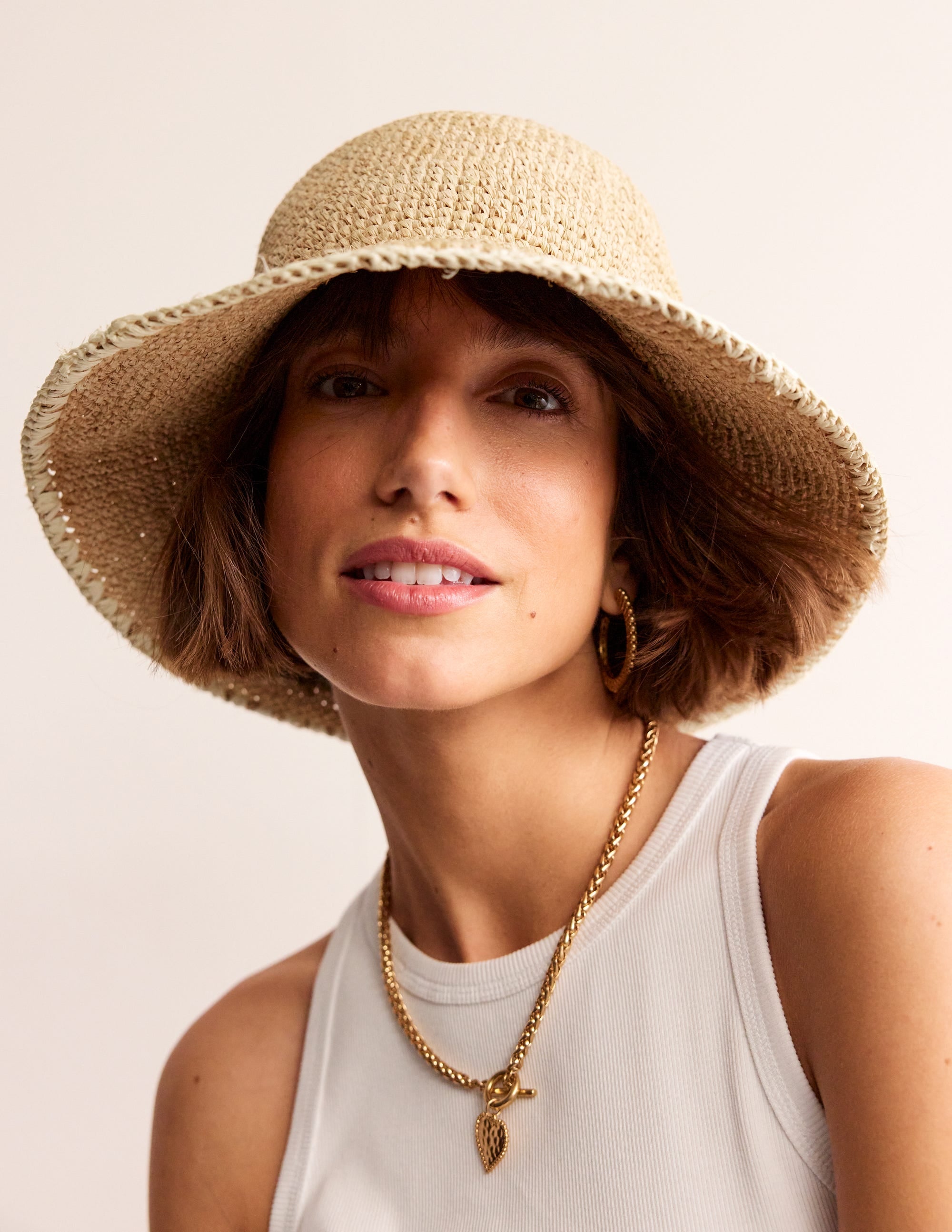  Raffia Bucket Hat-Natural、mySite、ashleygrahame