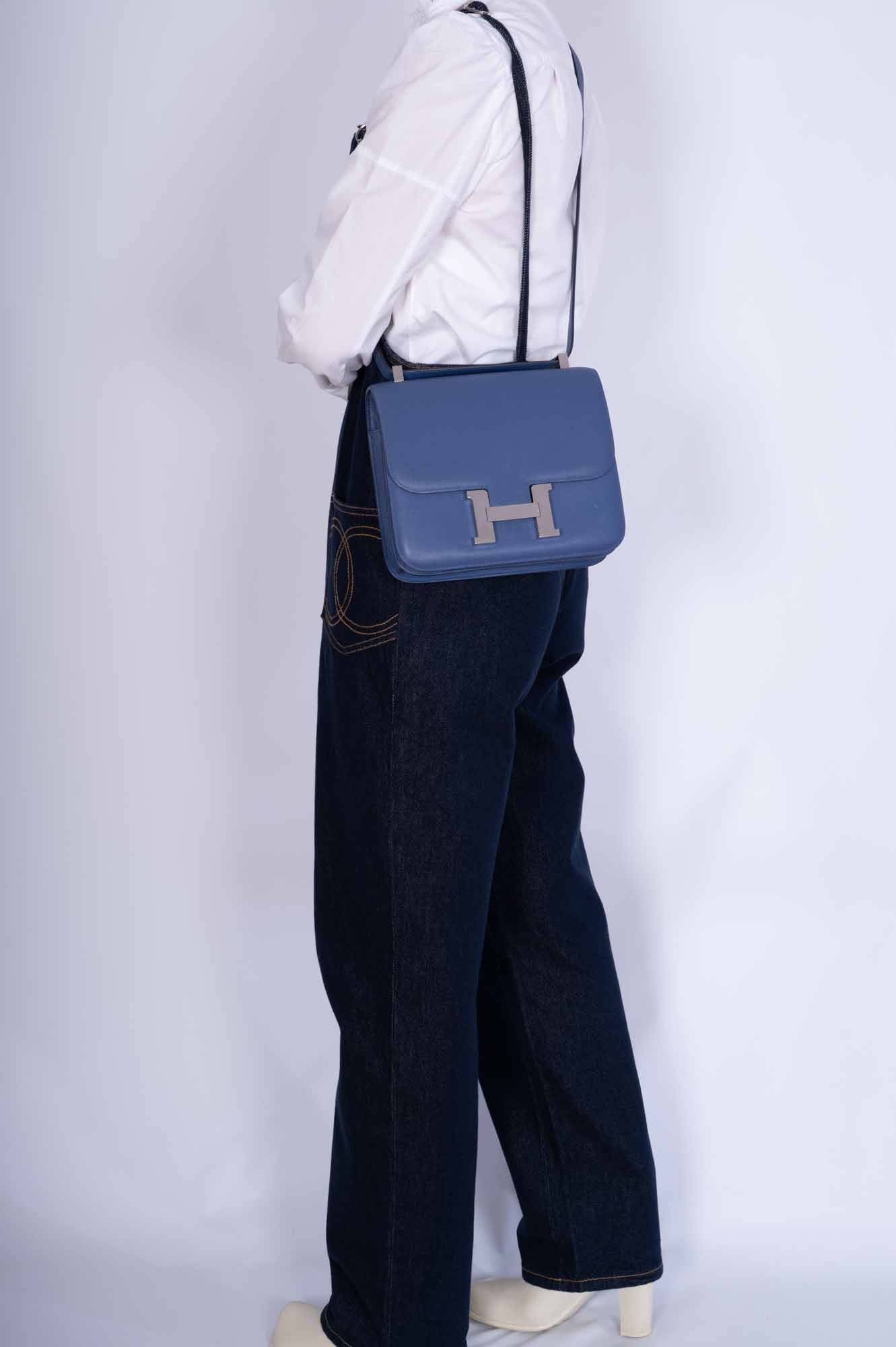 Hermès Constance 24 Bleu Brighton Evercolor Leather Palladium Hardware、mySite、garminoutage.com