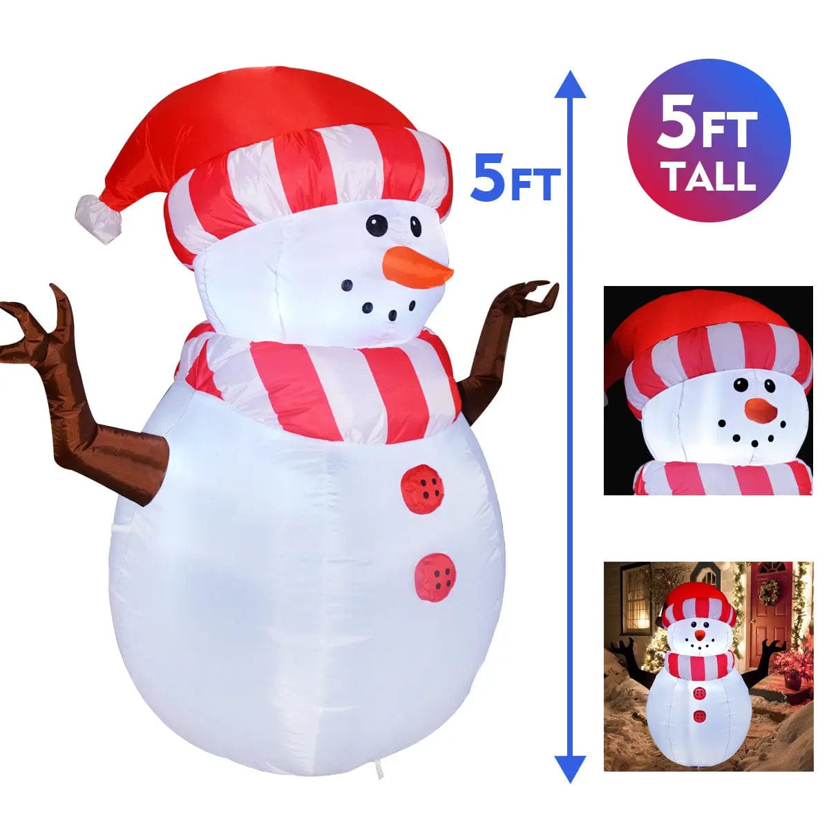Inflatable Snowman LED Outdoor Decorations with LED Lights、mySite、g9winljtr