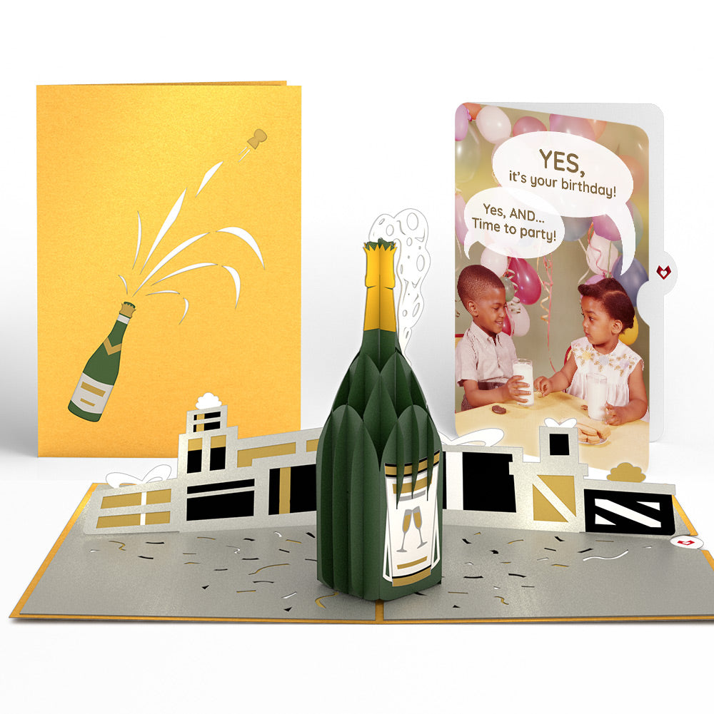 Champagne Celebration Birthday Pop-Up Card and Time to Party Sentiment Set、mySite、solidvoid