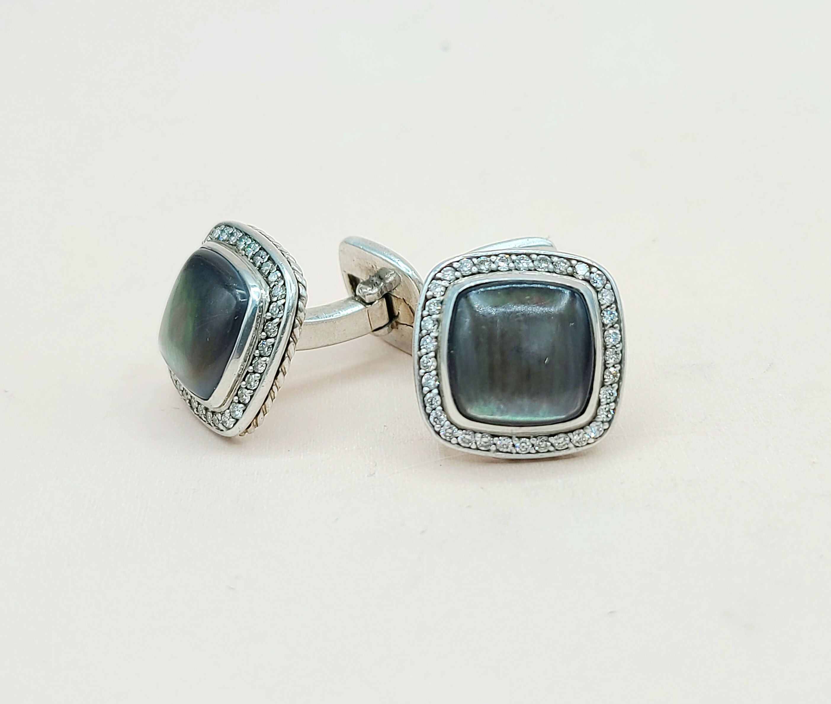David Yurman Albion Cufflinks Black Mother of Pearl & Diamond、mySite、hinf8tx79