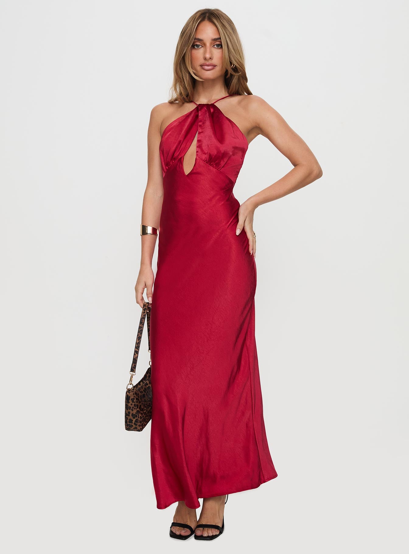 Saja Cut Out Maxi Dress Red、mySite、solidvoid