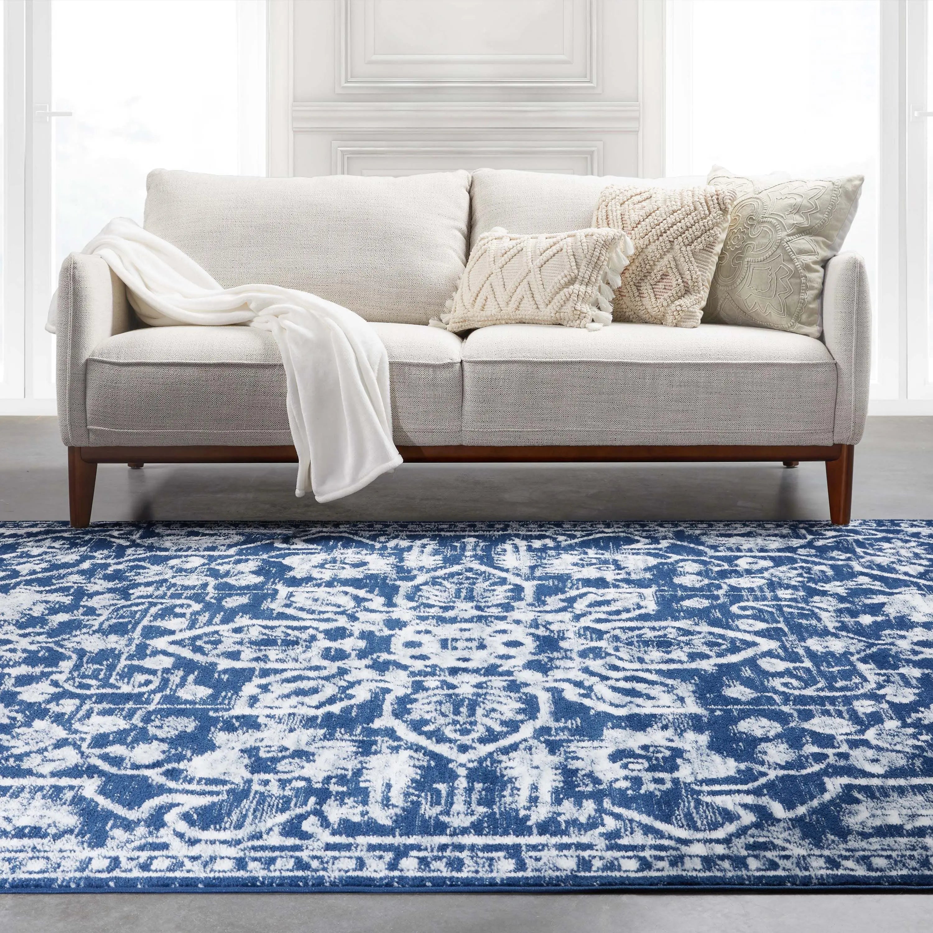 Disa Vintage Medallion Dark Blue Soft Rug By Chill Rugs、mySite、gigharbornorthrealestate