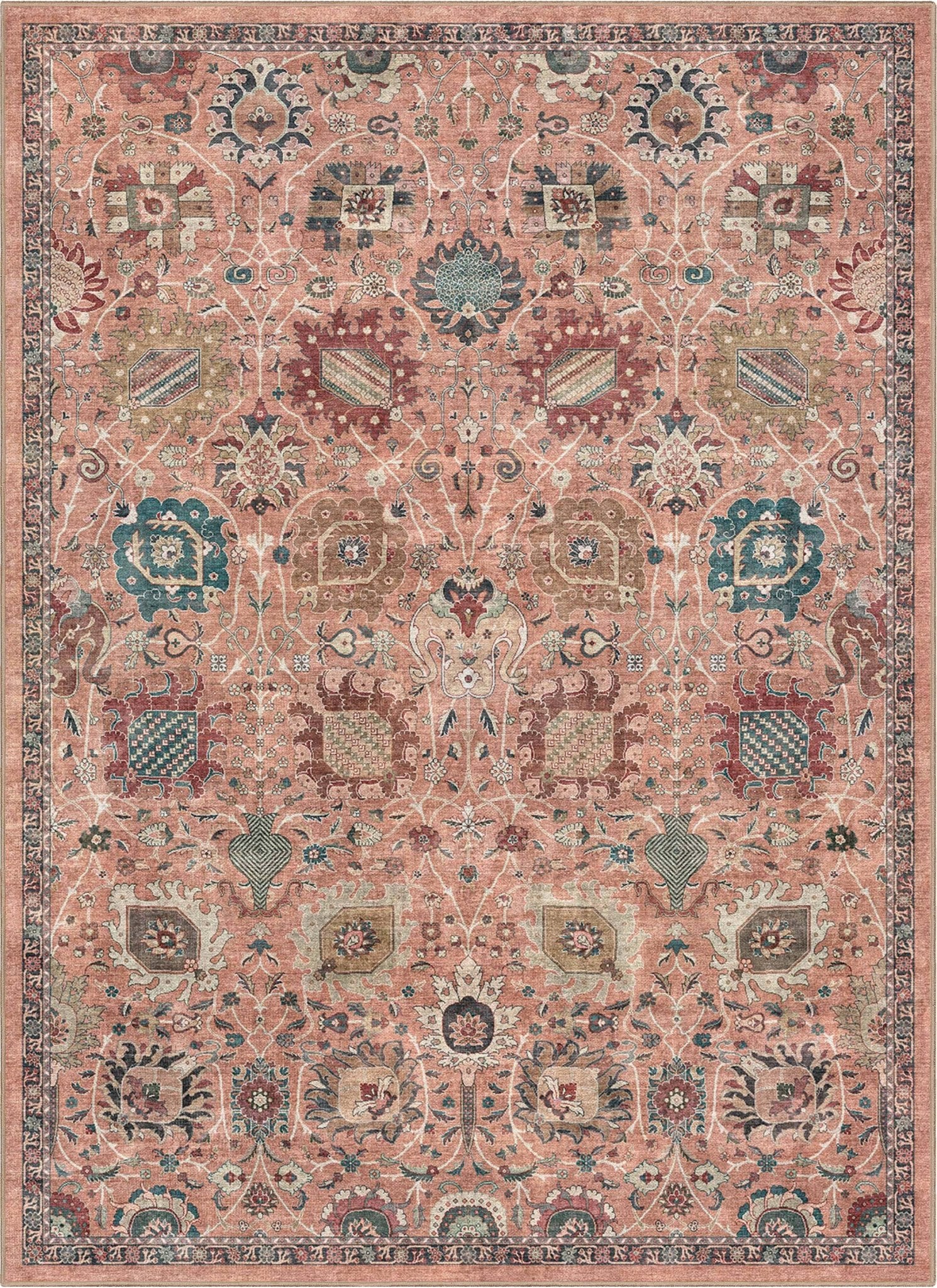 Vienna Vintage Oriental Botanical Rug – Easy Clean, Stylish Elegant Design、mySite、gigharbornorthrealestate