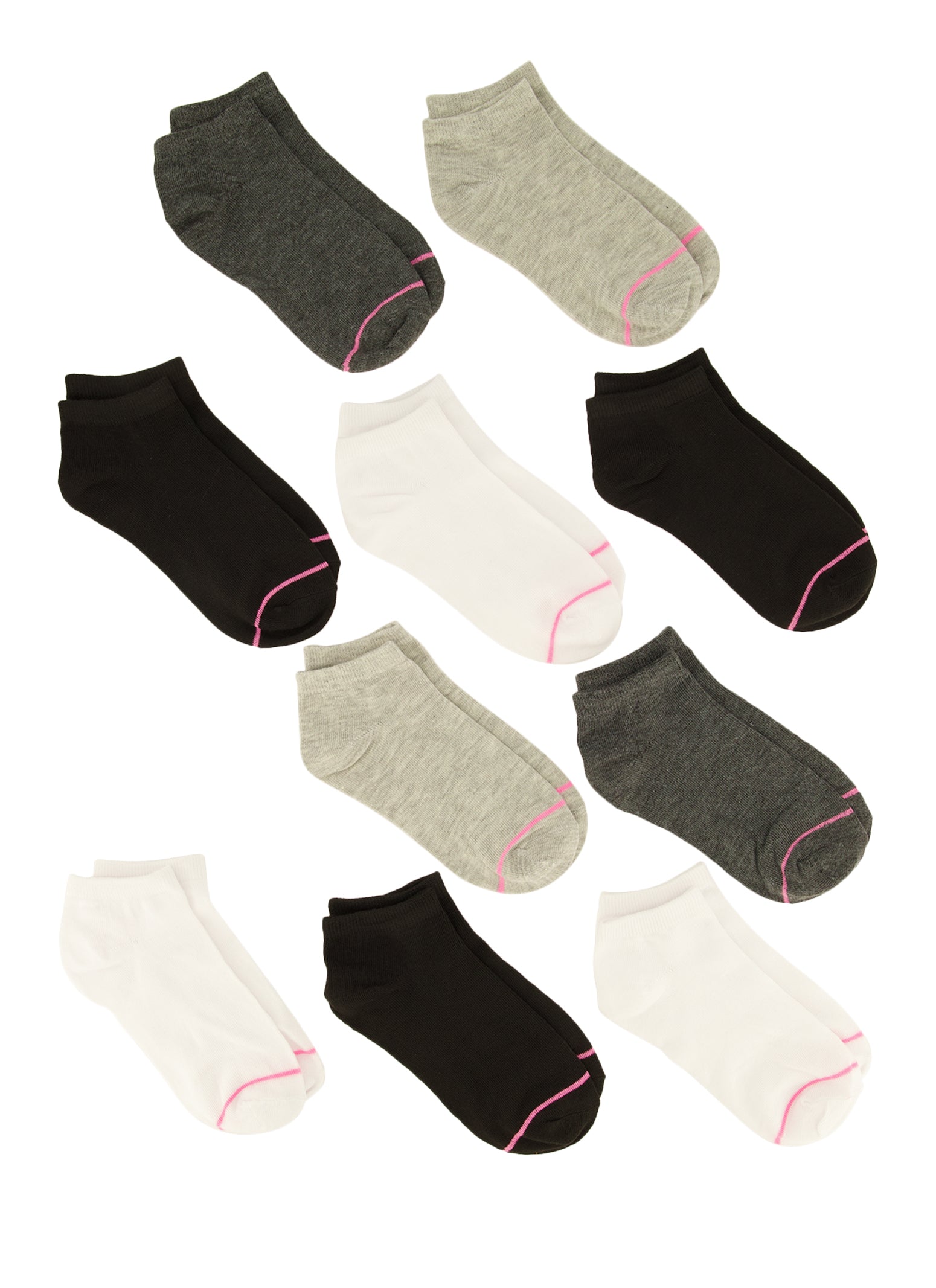 Girls 10 Pack Assorted Basic Ankle Socks、mySite、camillekostekn