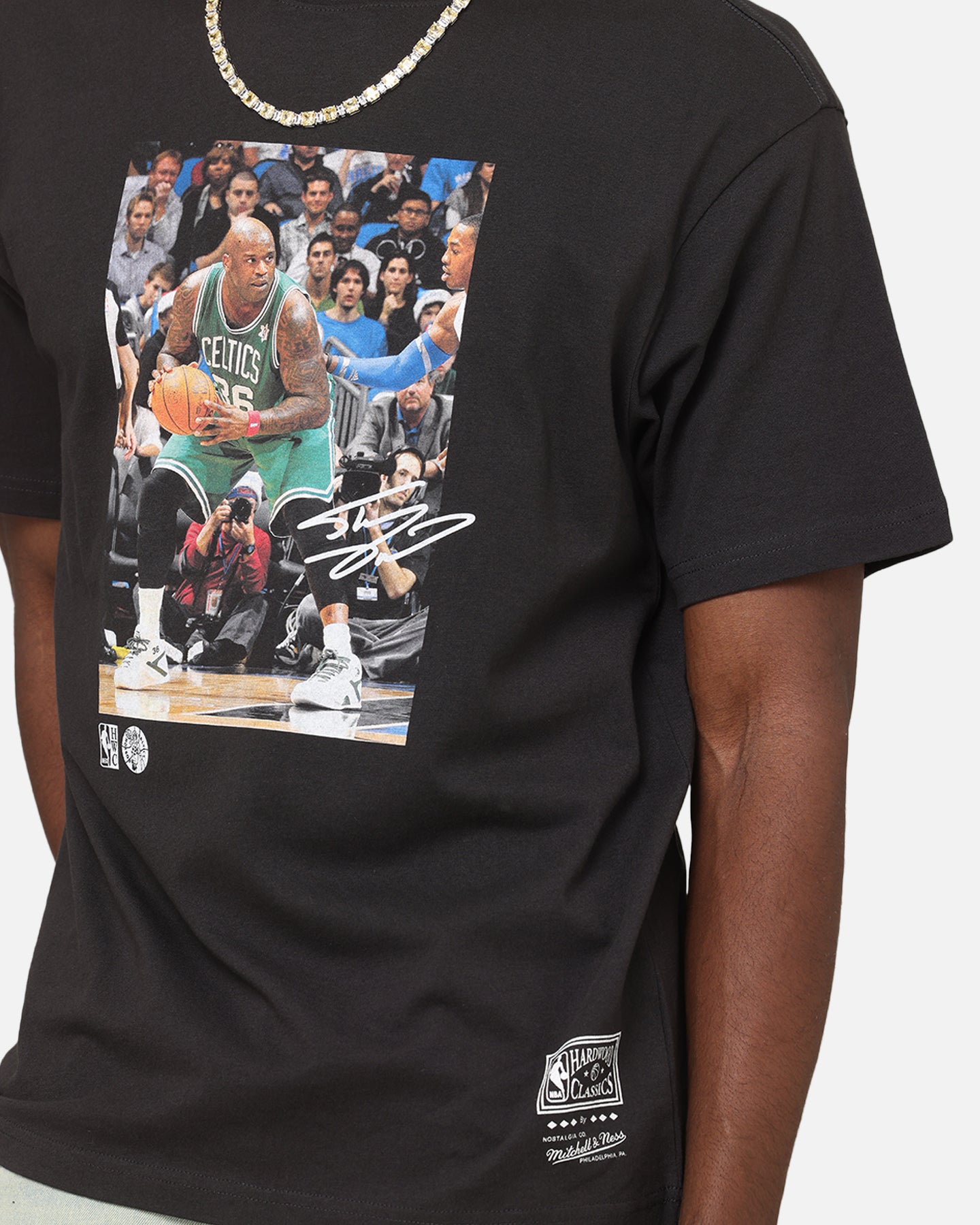 Mitchell & Ness Boston Celtics Shaquille O'Neal Dunk 'Luck of the Irish' T-Shirt Faded Black、mySite、zt4zffjzw