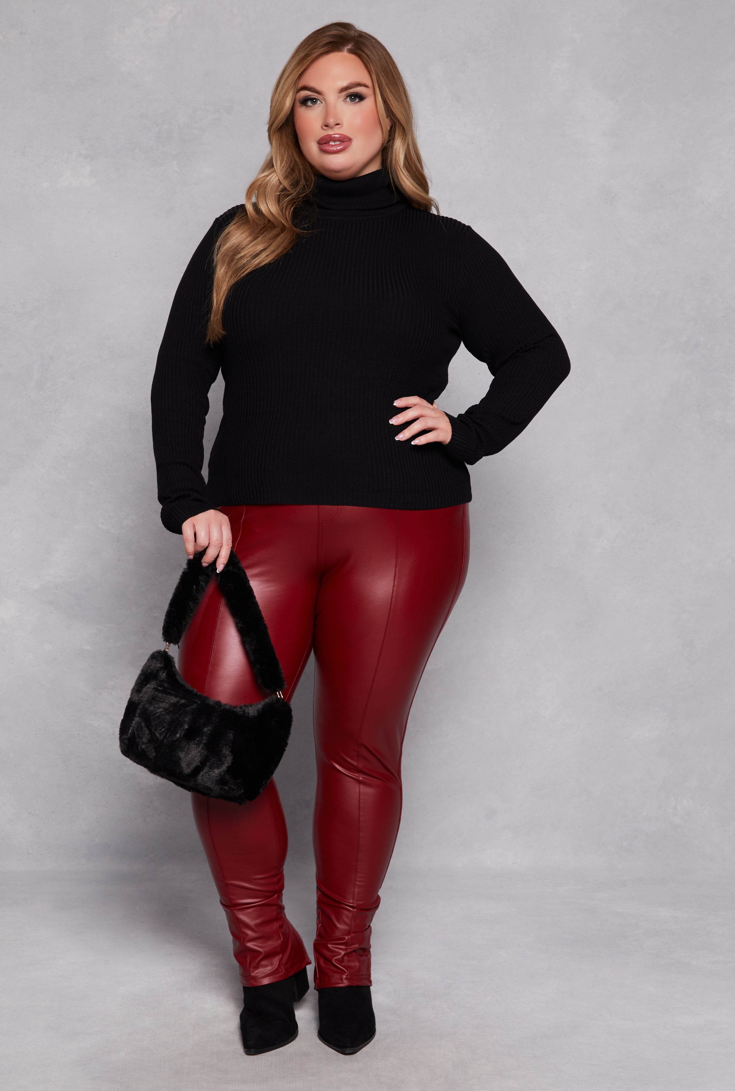 Plus Size Turtleneck Top、mySite、camillekostekn