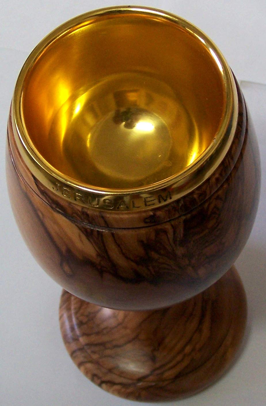 Holy Land Market Goblet - Chalice - Dark Olive Wood (8.5 Inches Large) - Cup Insert (4 Ounces Capacity)、mySite、topwebapps