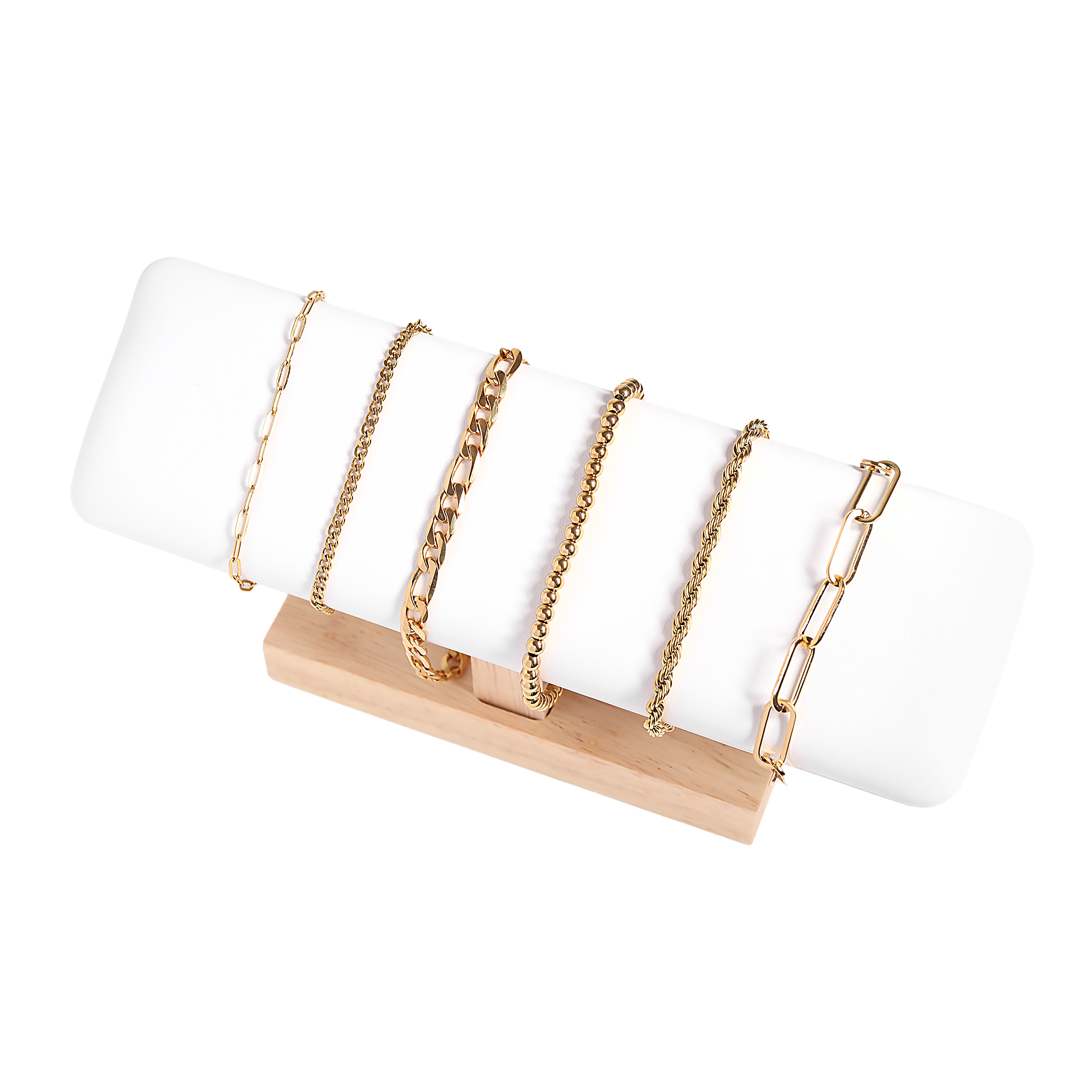 Natural Wood & Leather Single Tier Bracelet Display / DSP0023、mySite、dreamappss