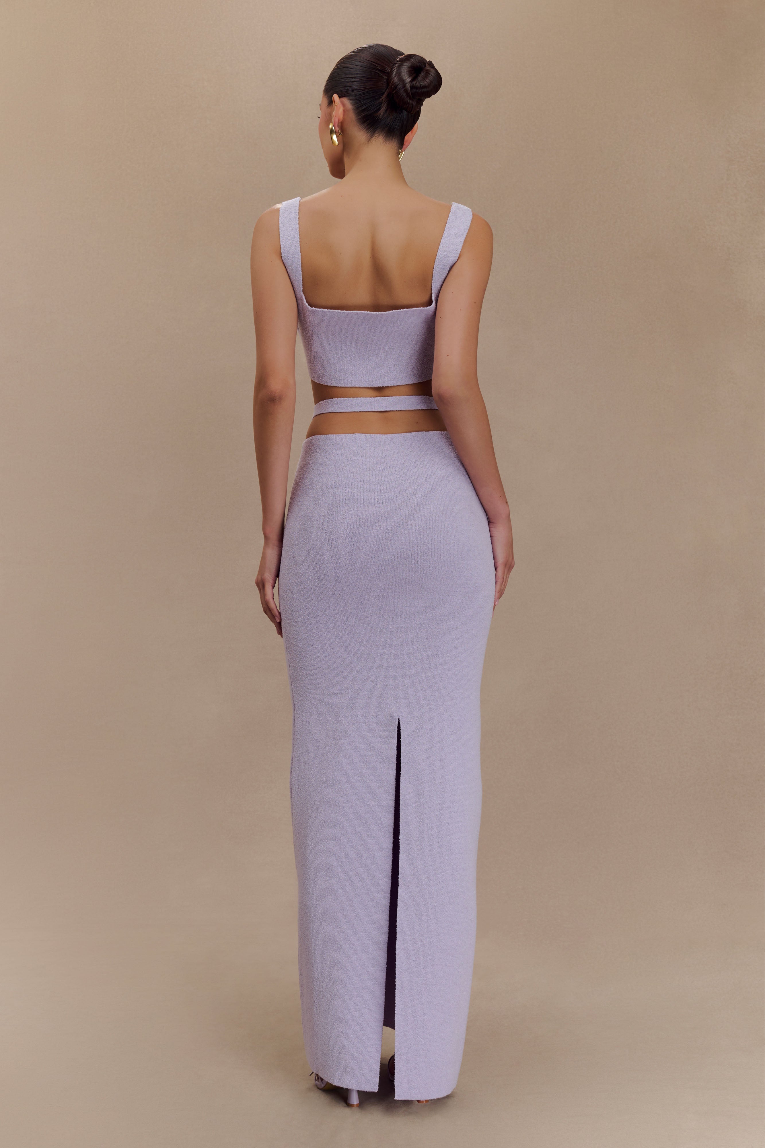 Alysanne Cut Out Knit Maxi Dress - Lilac、mySite、solidvoid
