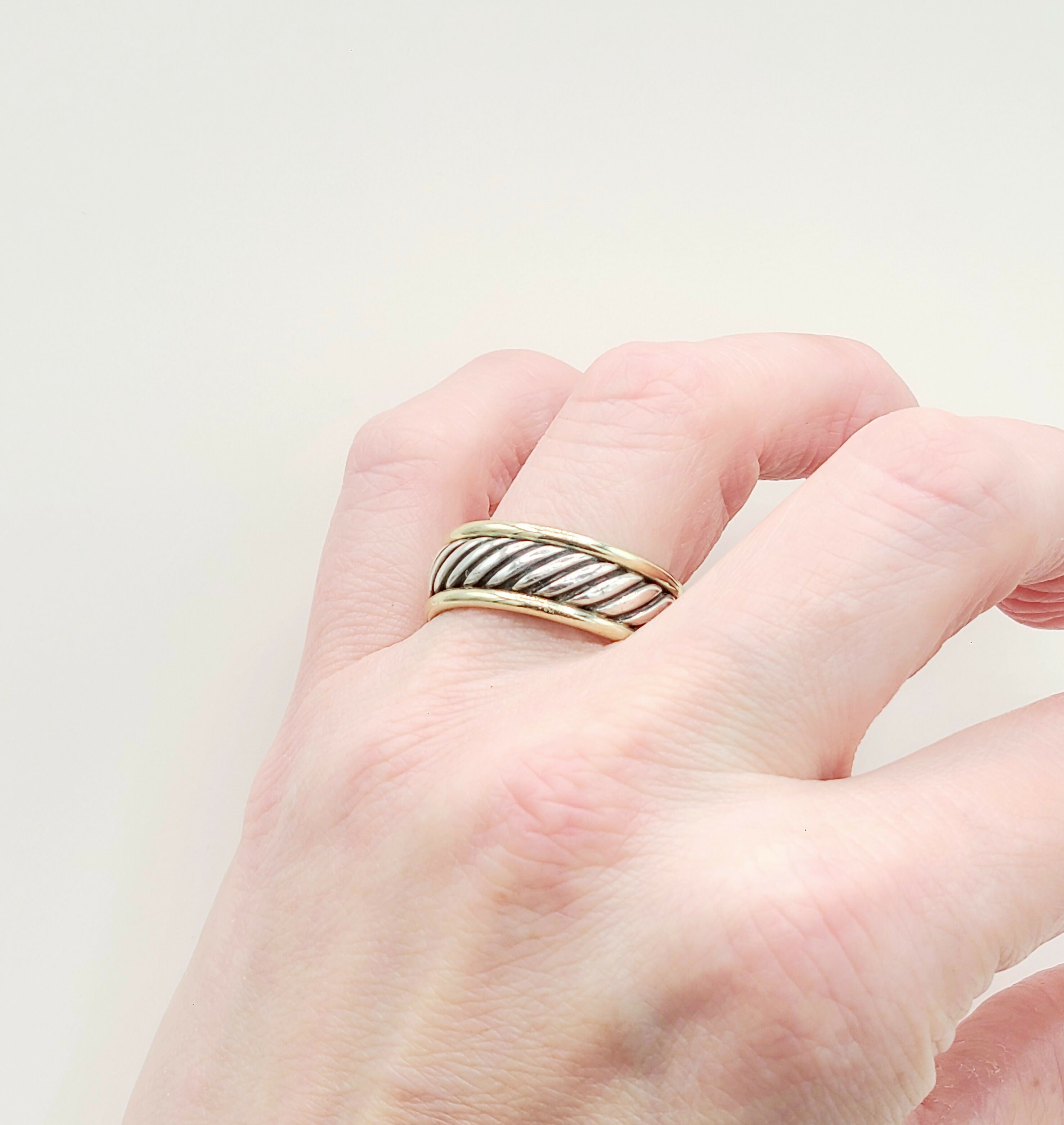 David Yurman Thoroughbred Cable Ring Silver & Gold、mySite、hinf8tx79
