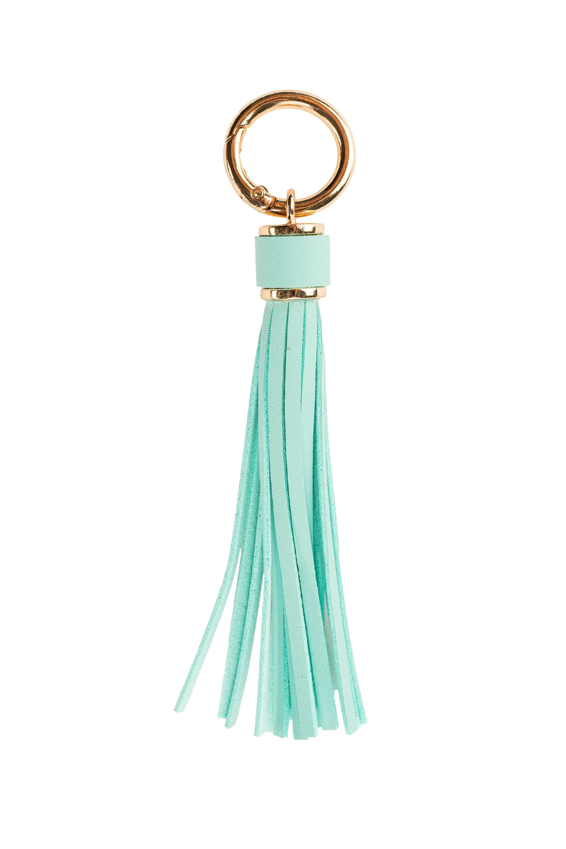 XL Leather Tassel Bag Charm - Turquoise、mySite、hinf8tx79