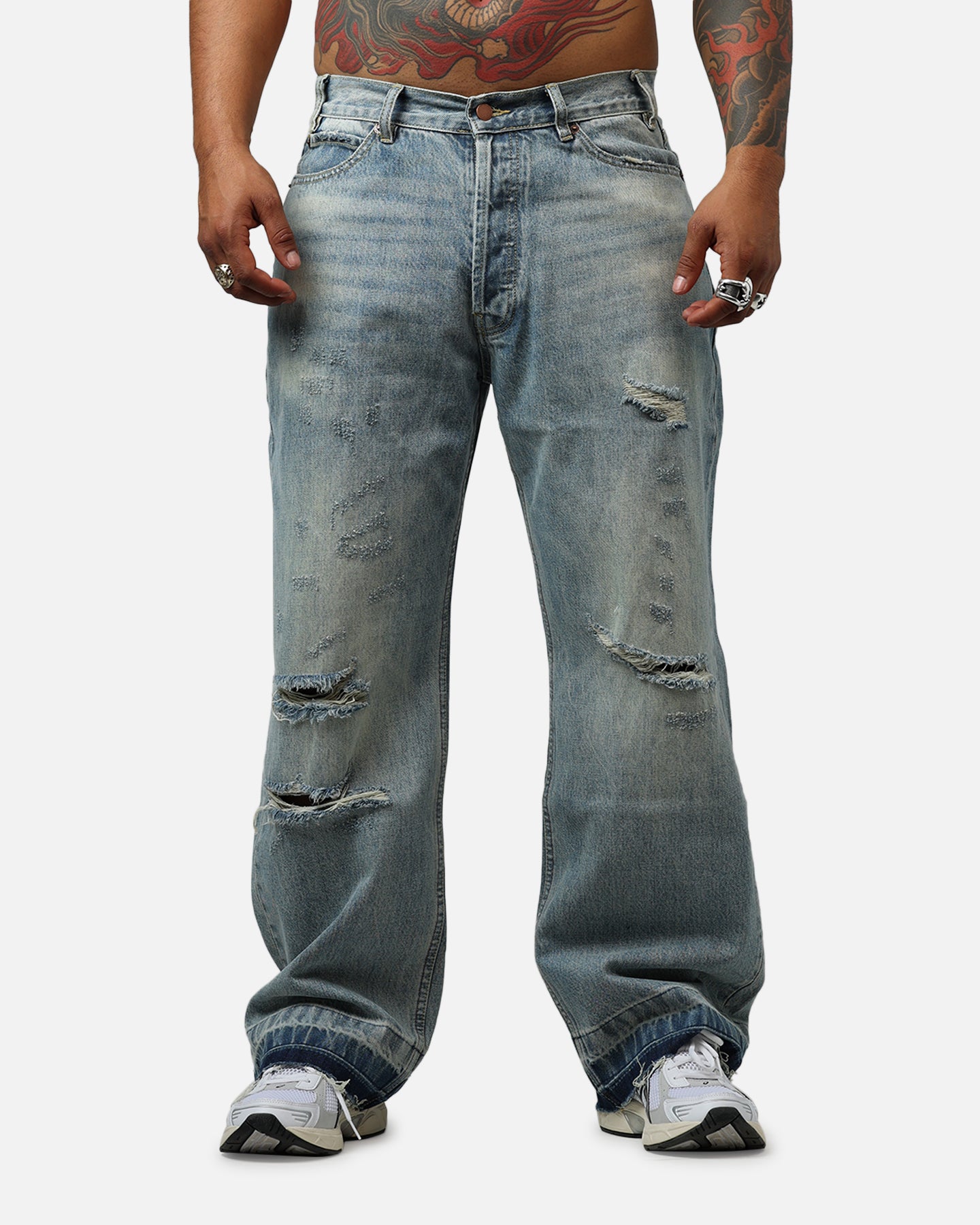 Bravest Baggy Denim Jeans Light Blue Wash、mySite、zt4zffjzw