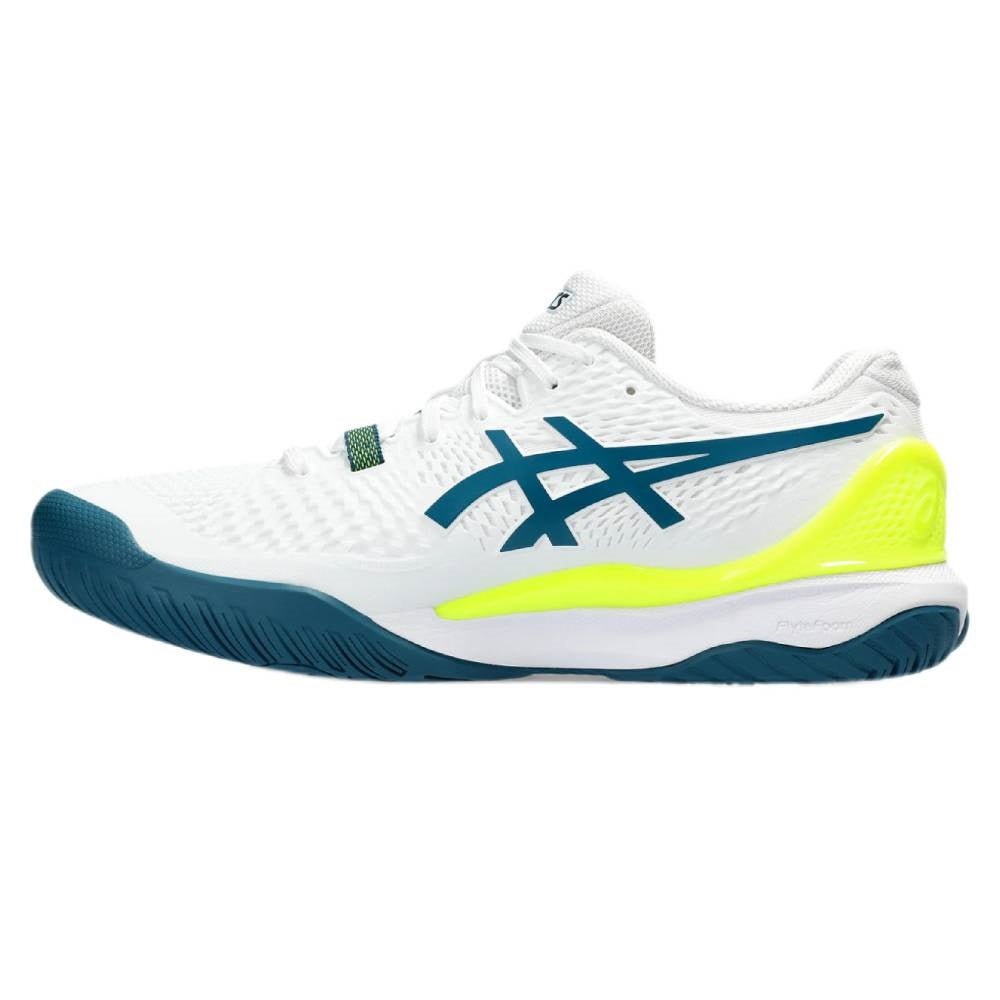 Asics Gel Resolution 9 Men's Tennis Shoe (White/Restful Teal)