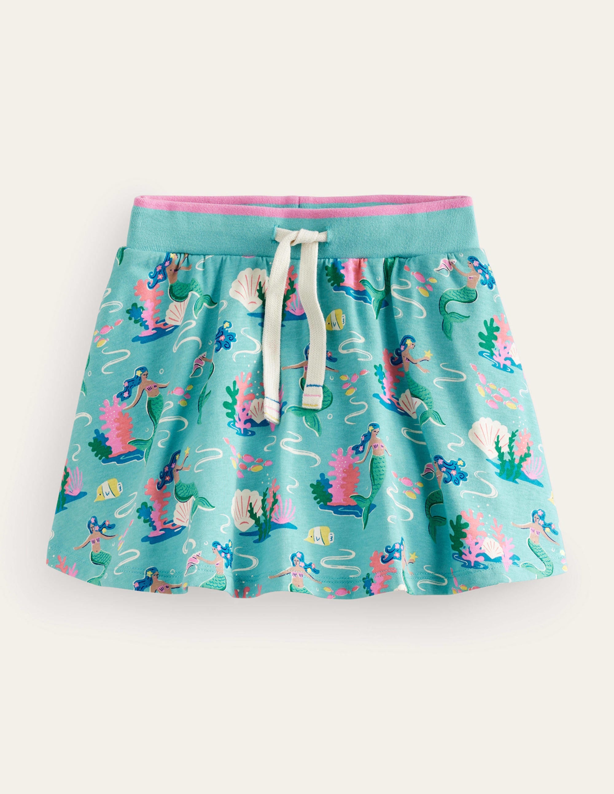  Printed Jersey Skort-Aqua Sea Blue Mermaids、mySite、ashleygrahame