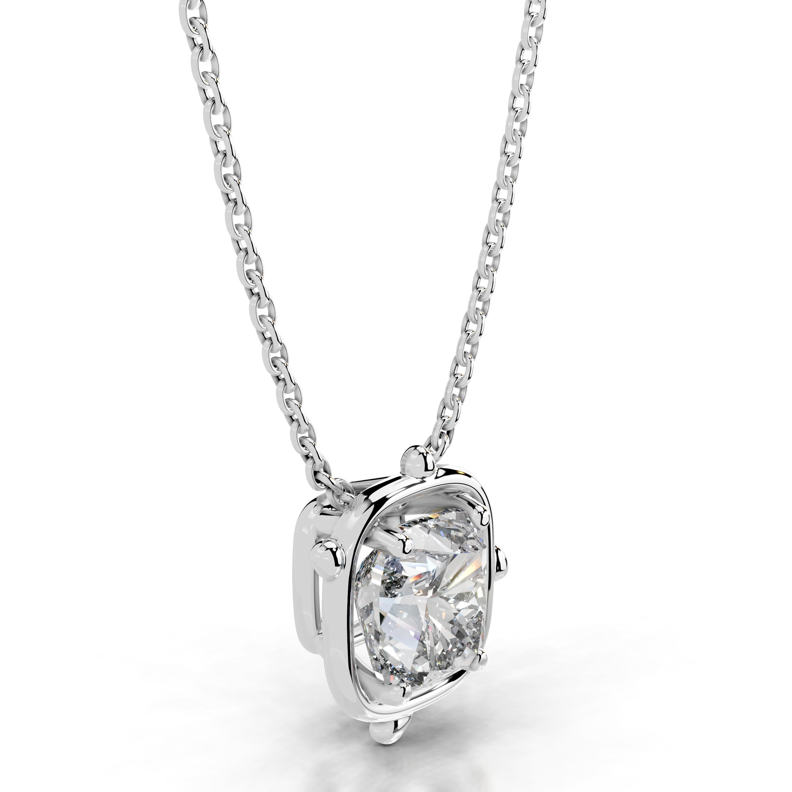Rooted in Love Cushion Lab Grown Diamond Necklace - 14K White Gold、mySite、hinf8tx79