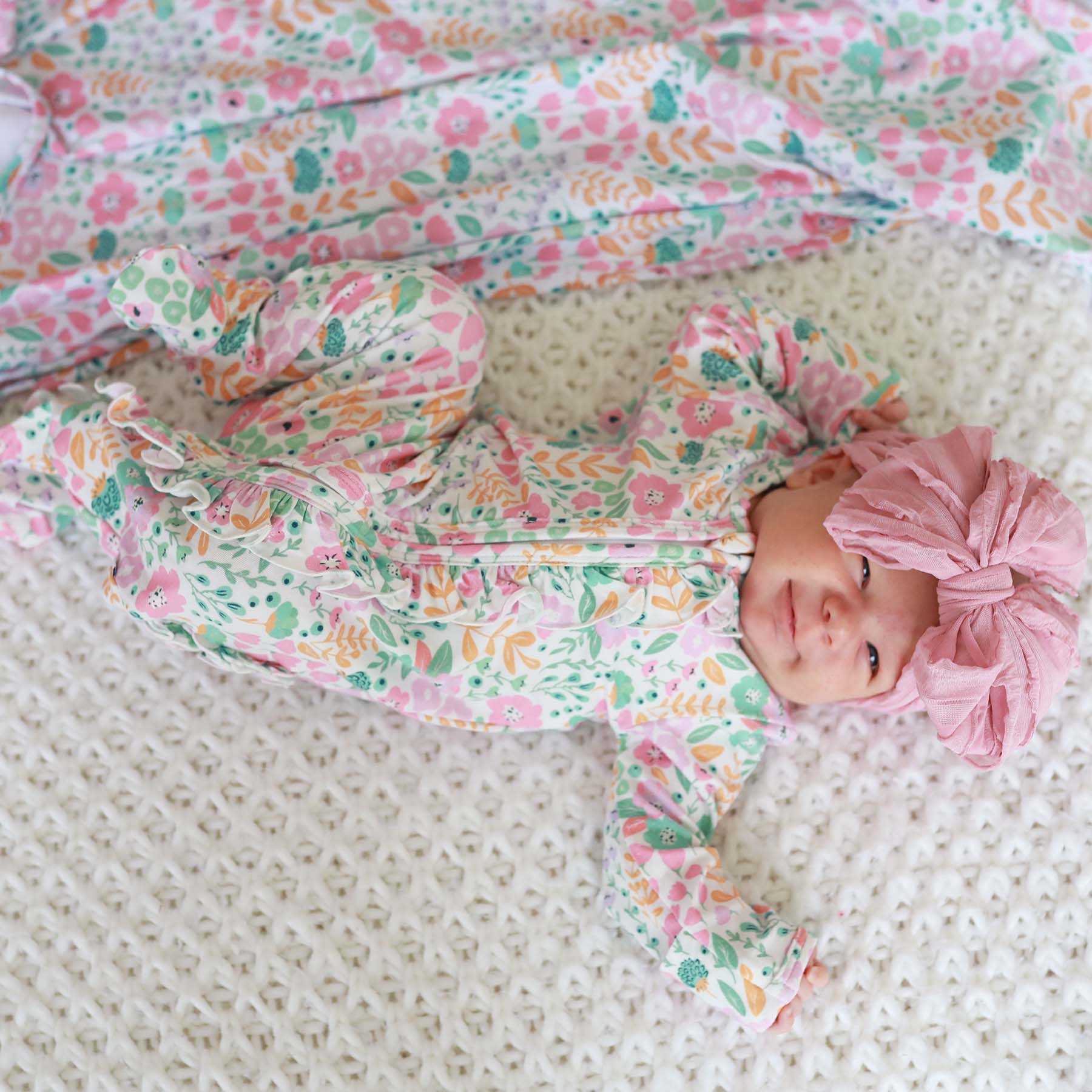  Willow's Whimsy Floral Ruffle Zipper Footie、mySite、layawaytickets