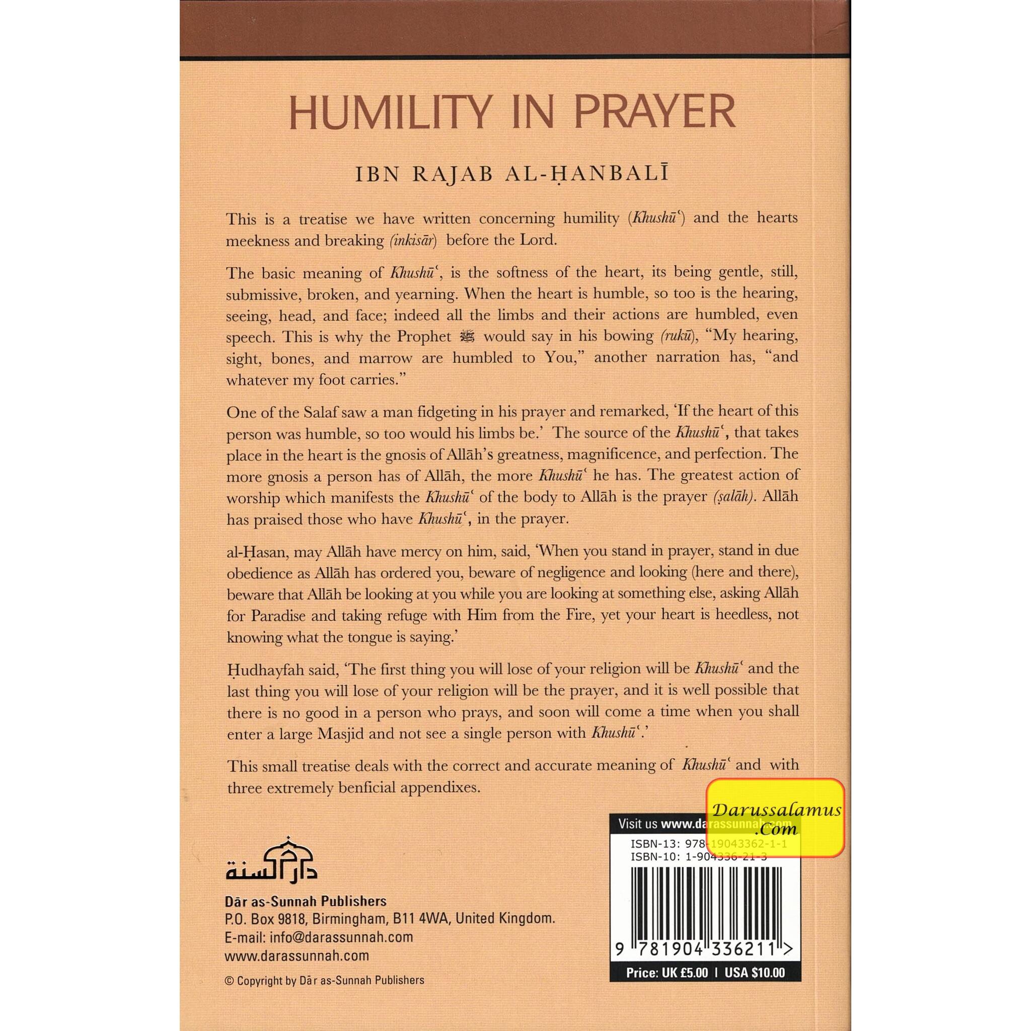 Humility in Prayer By Ibn Rajab al-Hanbali、mySite、topwebapps