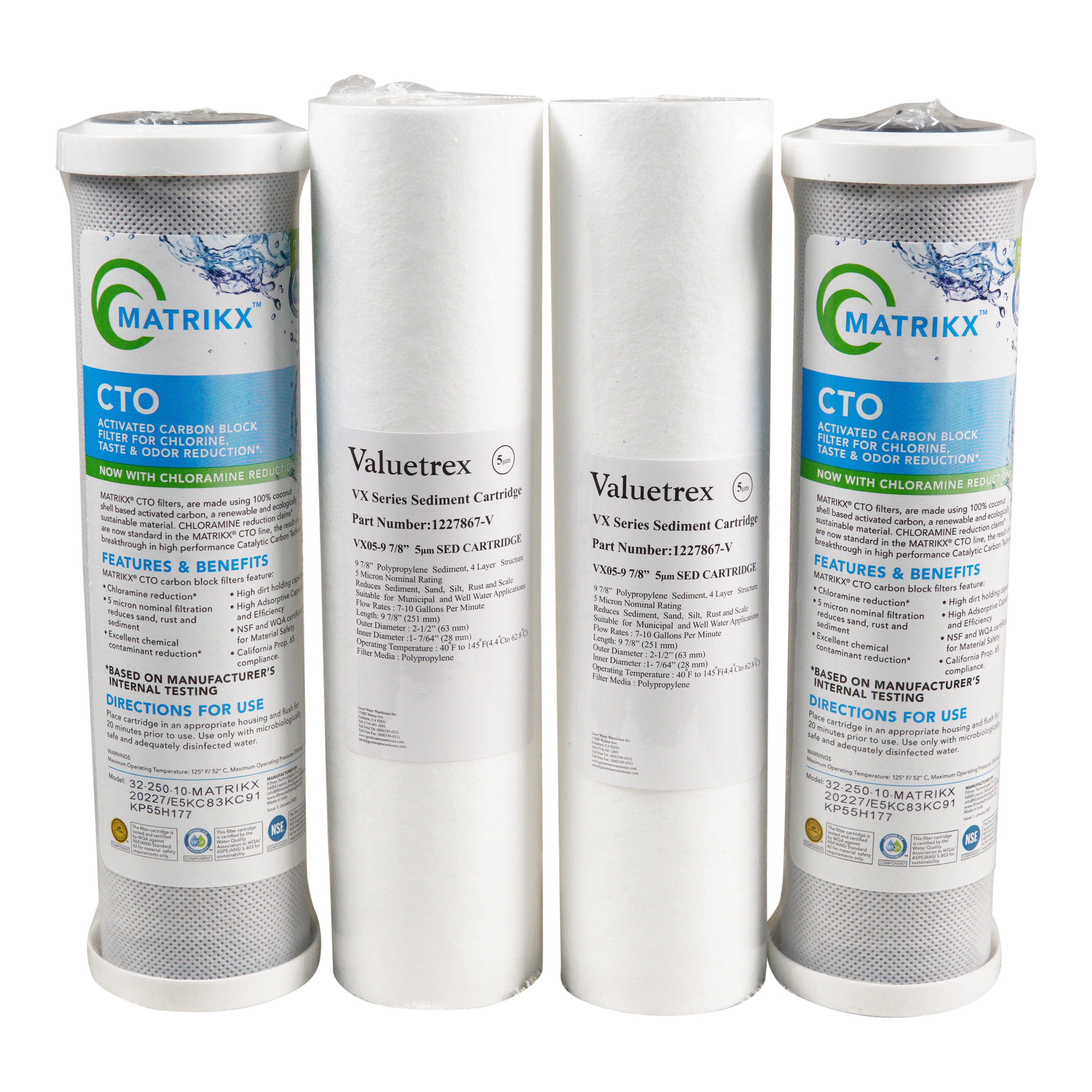 HUM Safe Water 6 - 10 Filters. 2 Sediment 2 Carbon、mySite、noshort