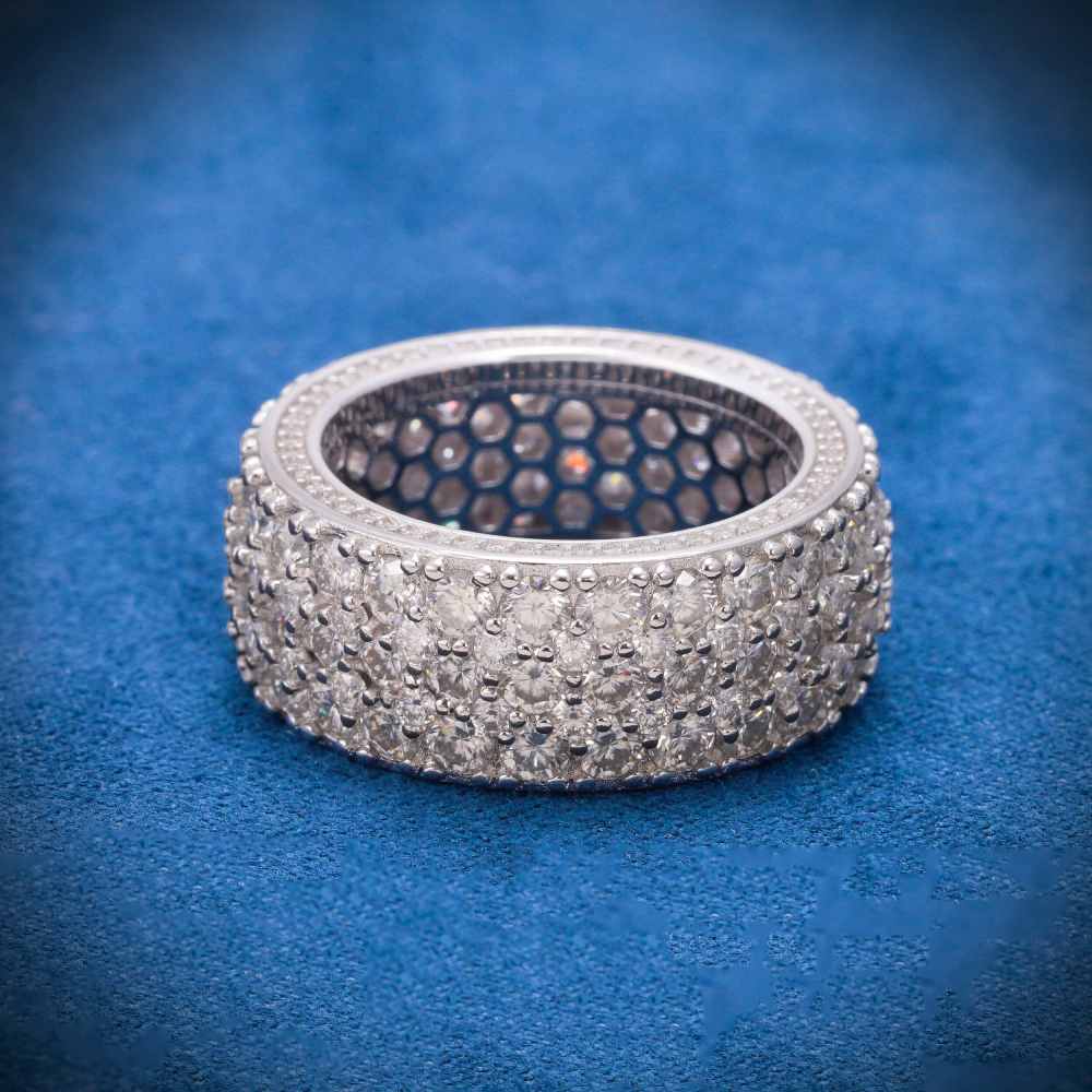 Moissanite 3-Row Cluster Band Ring 14K Gold、mySite、hinf8tx79