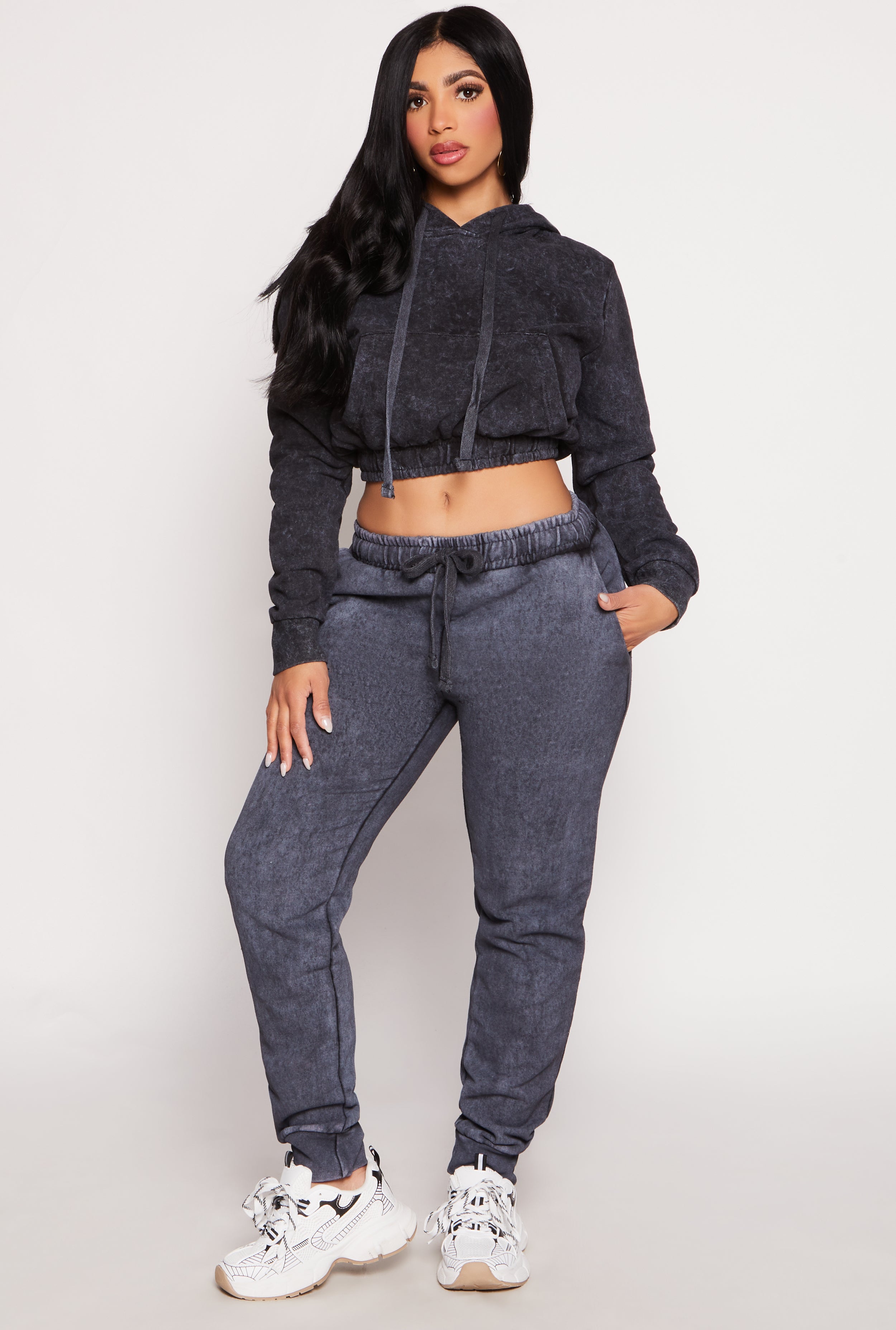 Fleece Acid Wash Drawstring Joggers、mySite、camillekostekn