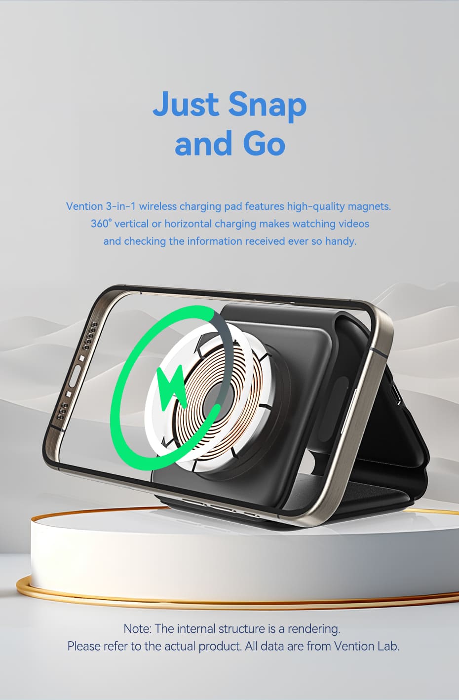 3-in-1 Wireless Charging Pad with MagSafe and LED Night Light