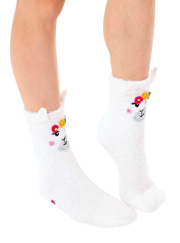 Llama Crew Slipper Socks Soft and Fuzzy Women's、mySite、g9winljtr