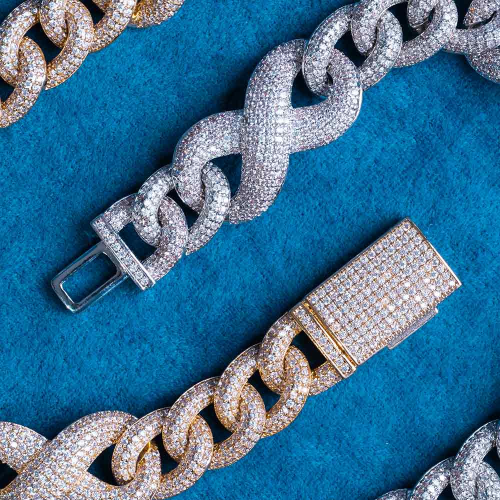 20MM Moissanite Infinity Link Chain 14K Gold、mySite、hinf8tx79