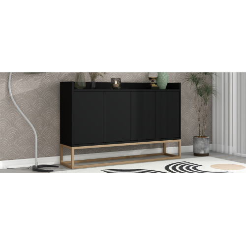 TREXM Modern Sideboard Elegant Buffet Cabinet with Large Storage Space for Dining Room, Entryway (Navy)、、casual