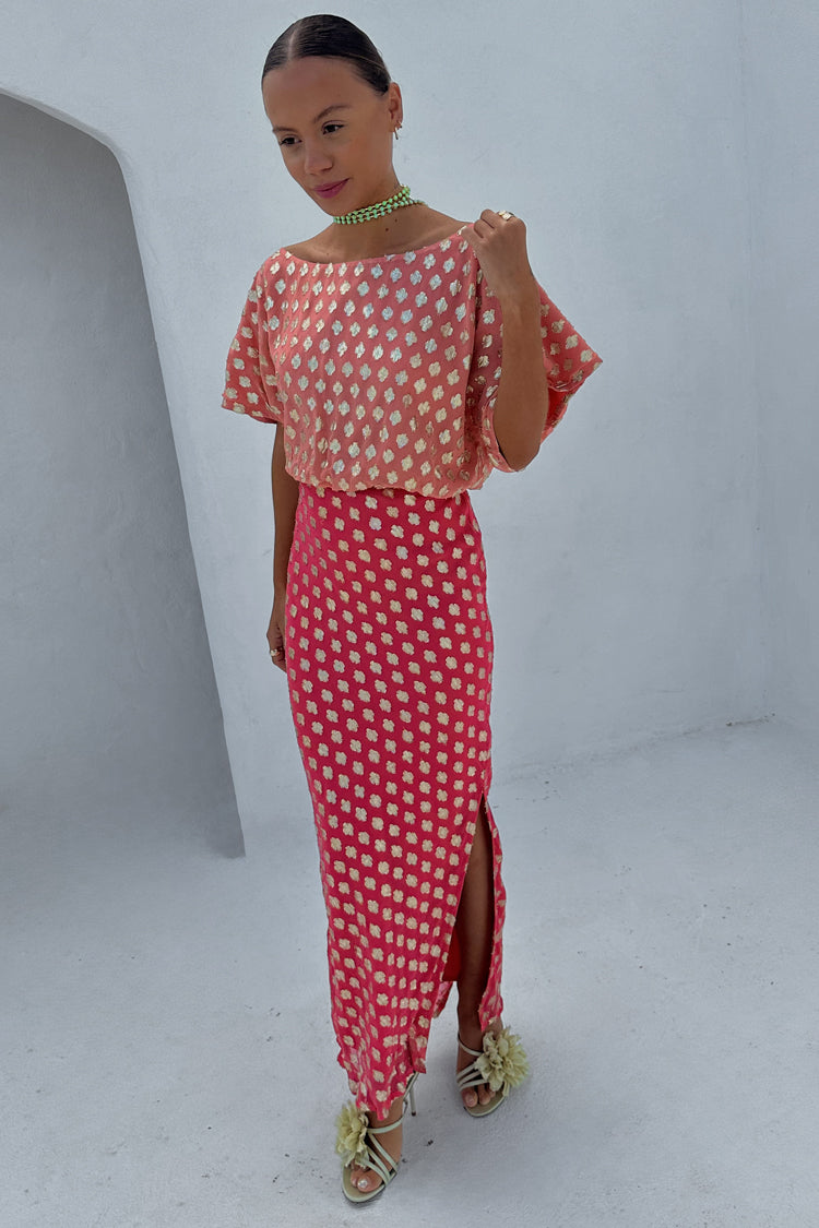 Pink and Red Jacquard Tilly Dress Petite、mySite、solidvoid